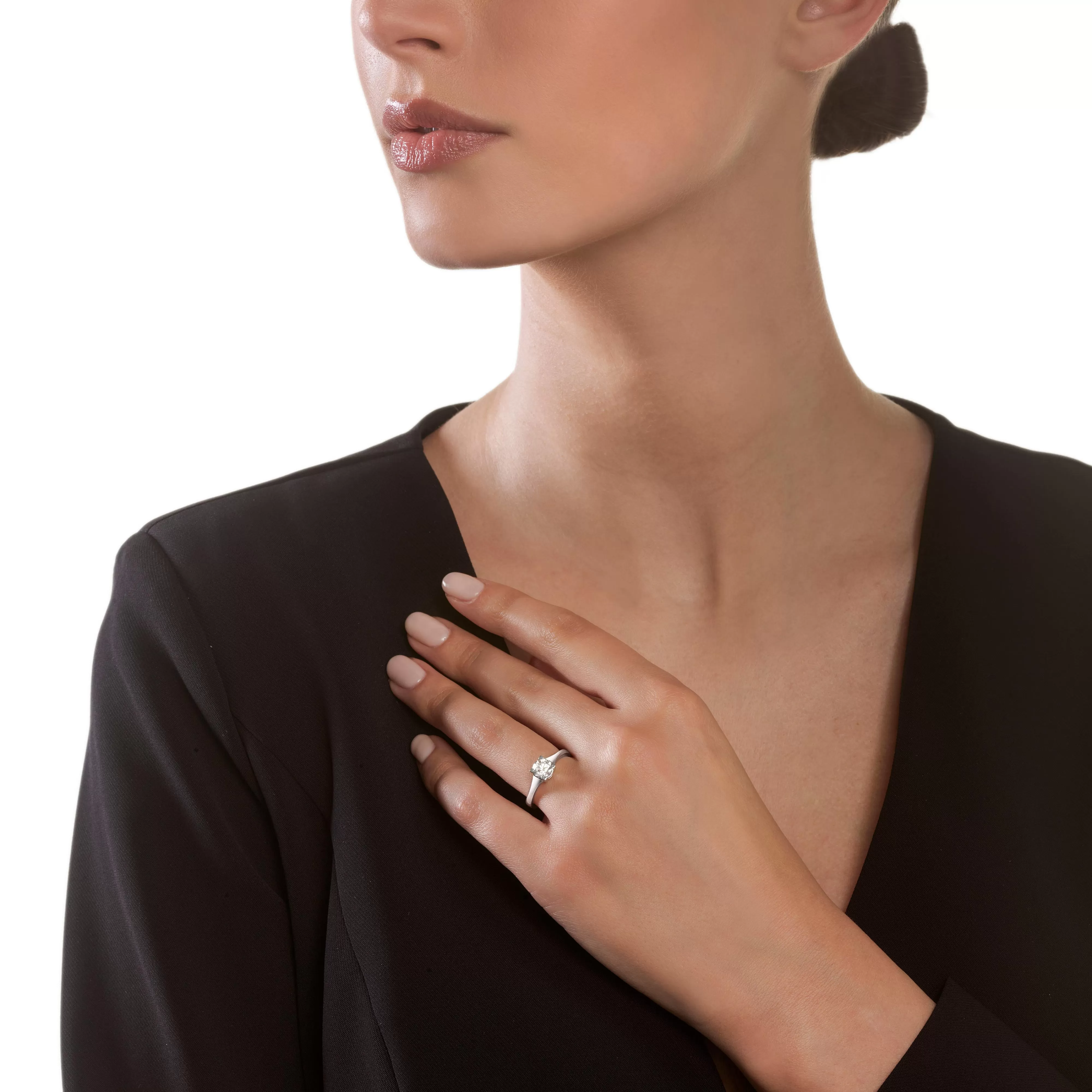 Salvini gioielli Anello di fidanzamento in oro bianco e oro rosa con diamante, colore F, purezza SI^ Tutte Le Collezioni | Battito