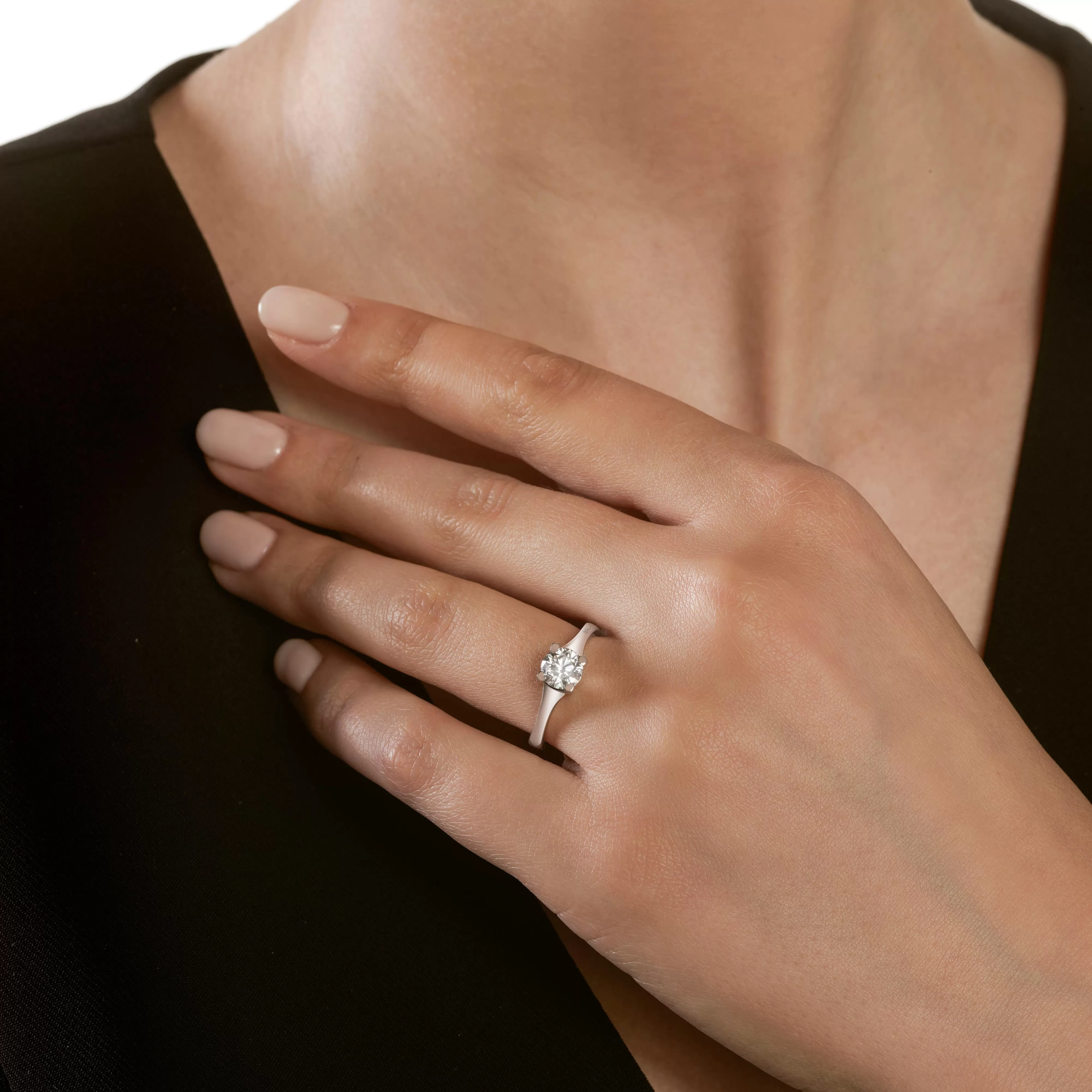 Salvini gioielli Anello di fidanzamento in oro bianco e oro rosa con diamante, colore F, purezza SI^ Tutte Le Collezioni | Battito