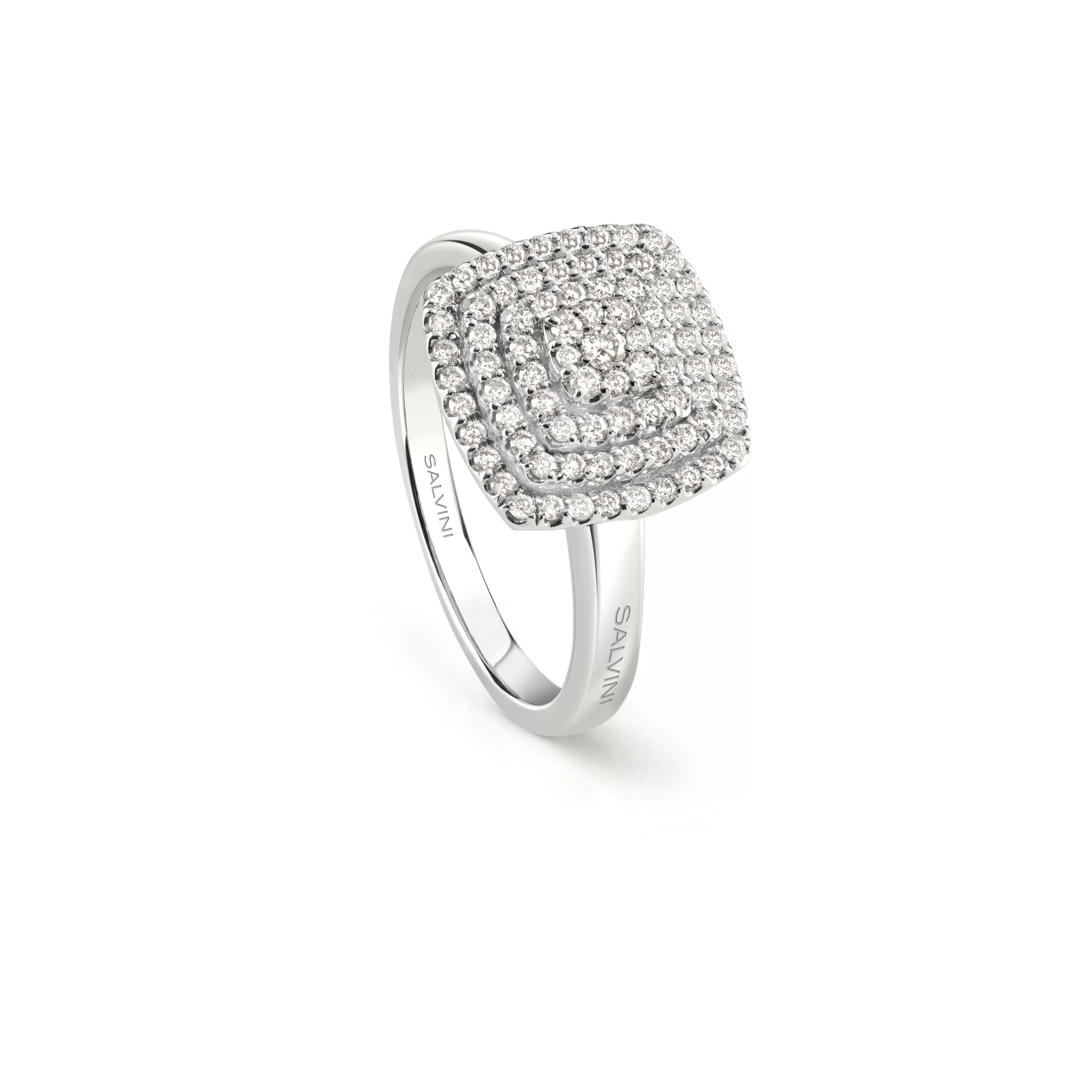 Salvini gioielli Anello in oro bianco con diamanti, 10.00 mm.^ Anelli | Bagliori