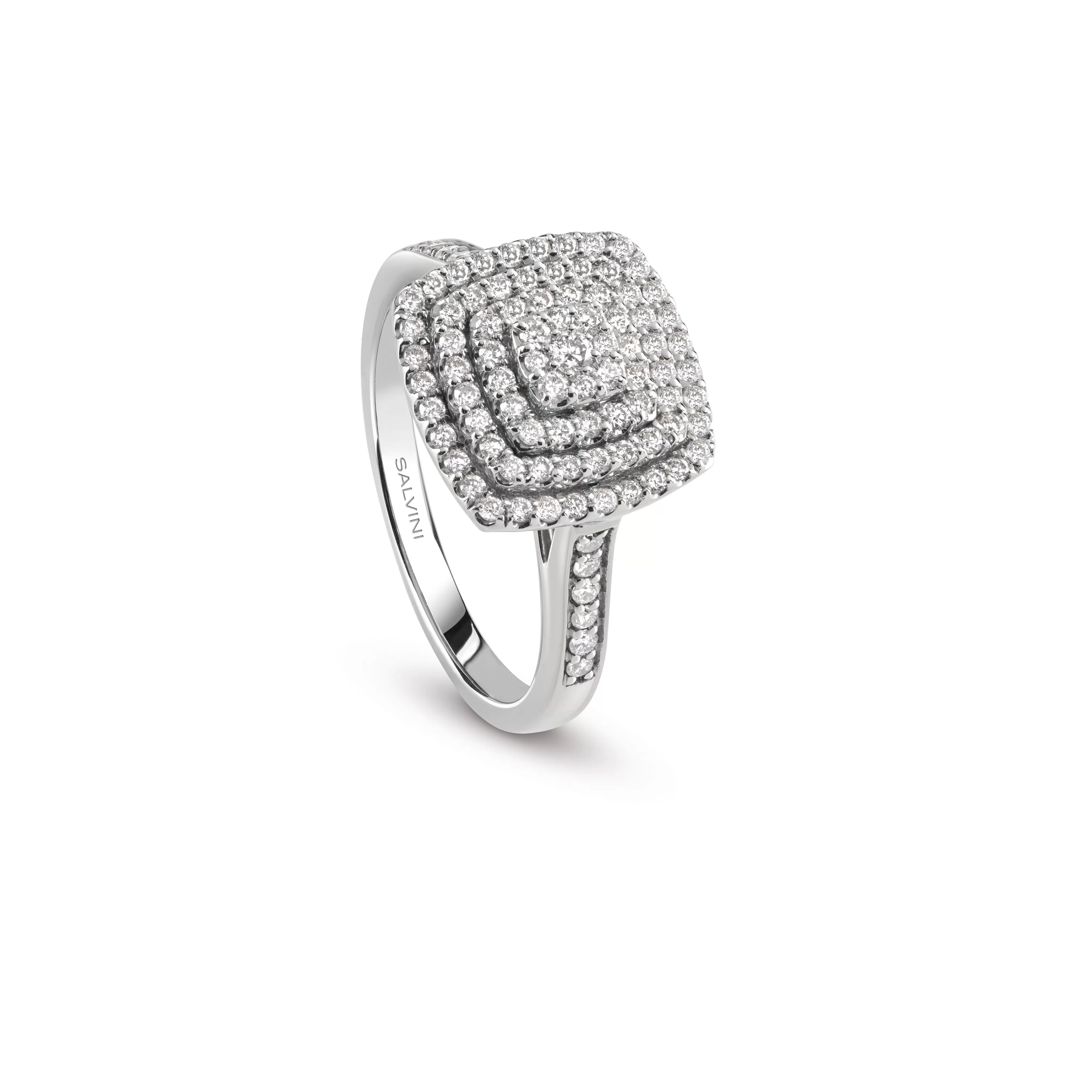 Salvini gioielli Anello in oro bianco con diamanti, 12.00 mm.^ Anelli | Bagliori