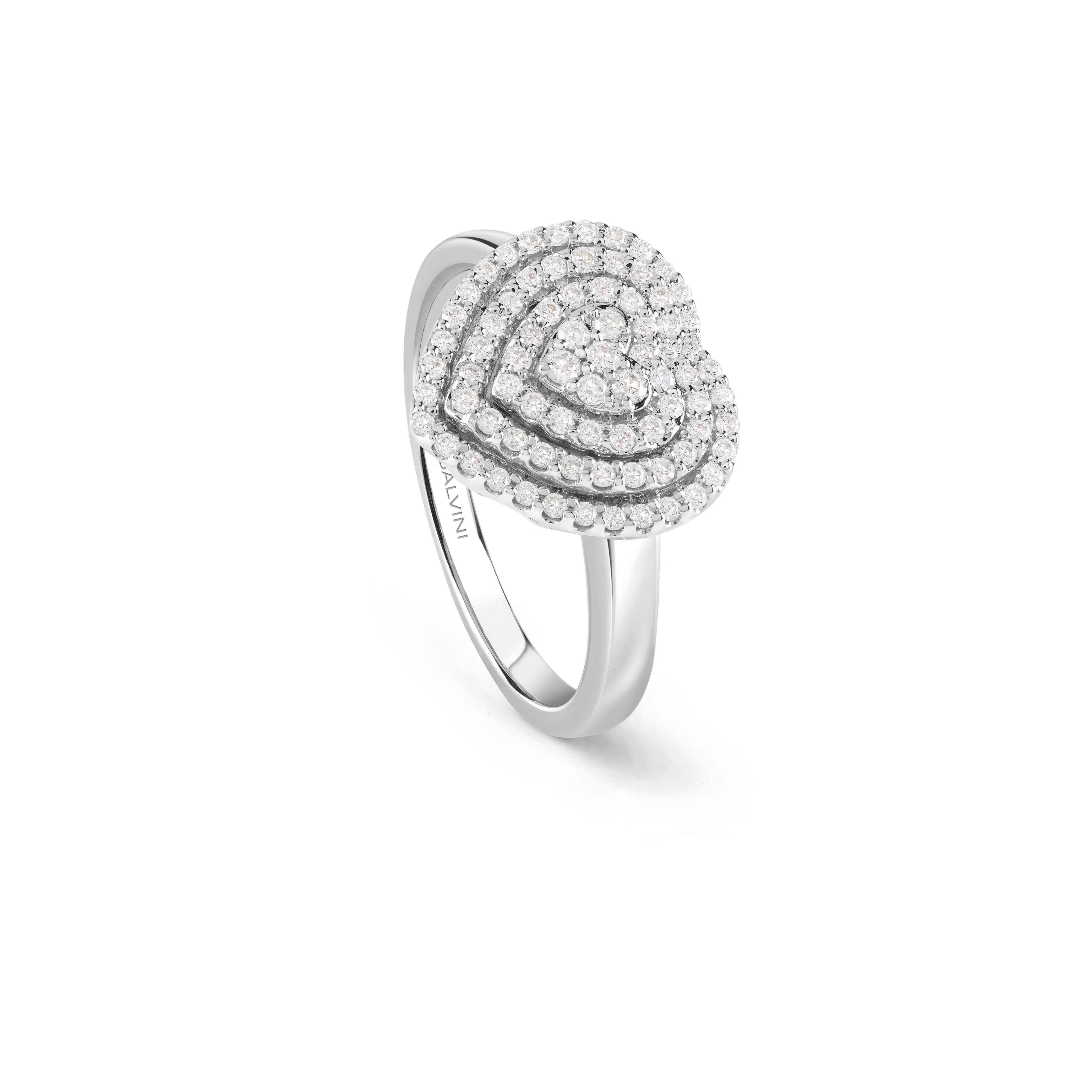 Salvini gioielli Anello in oro bianco con diamanti, 12.00 mm.^ Anelli | Bagliori