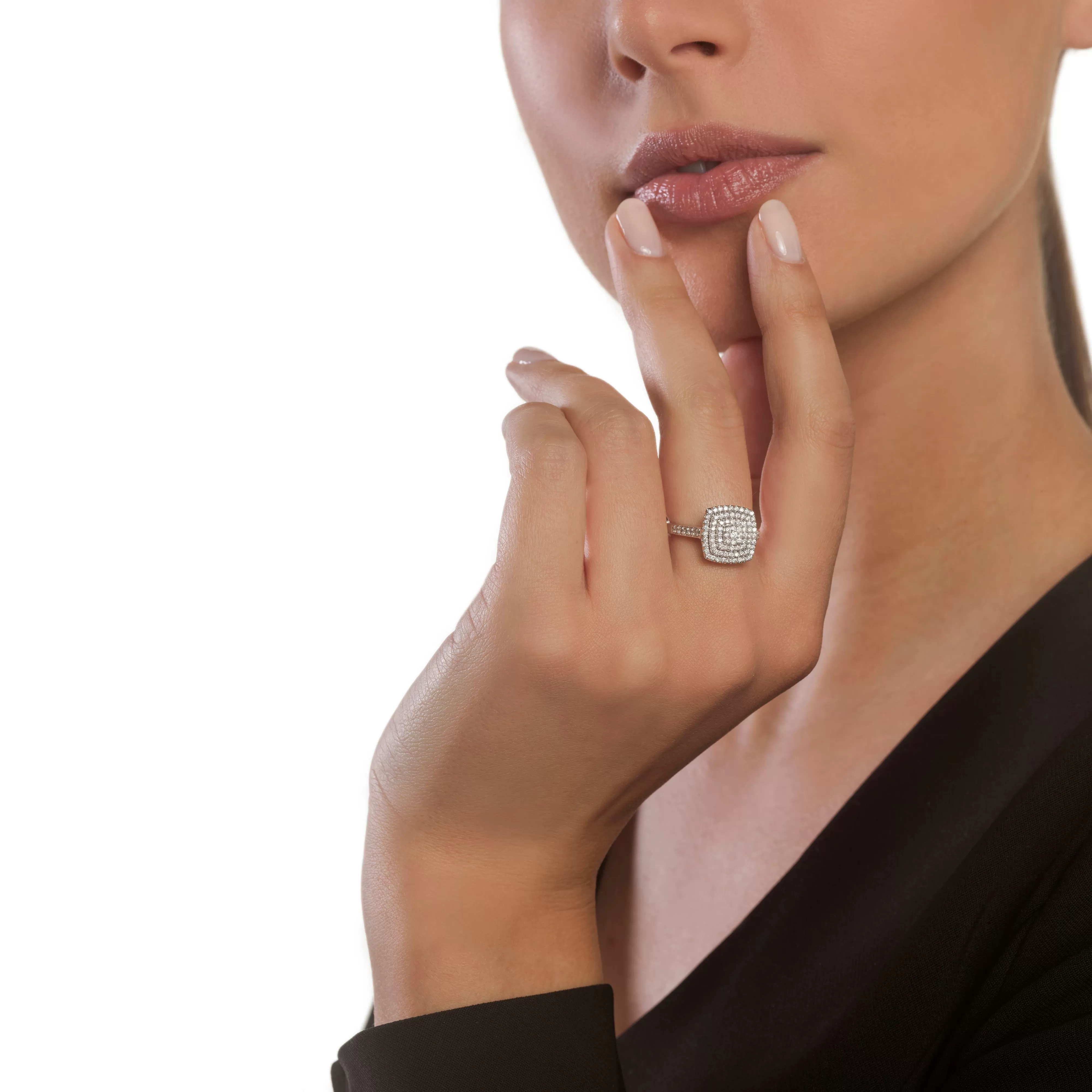 Salvini gioielli Anello in oro bianco con diamanti, 12.00 mm.^ Anelli | Bagliori