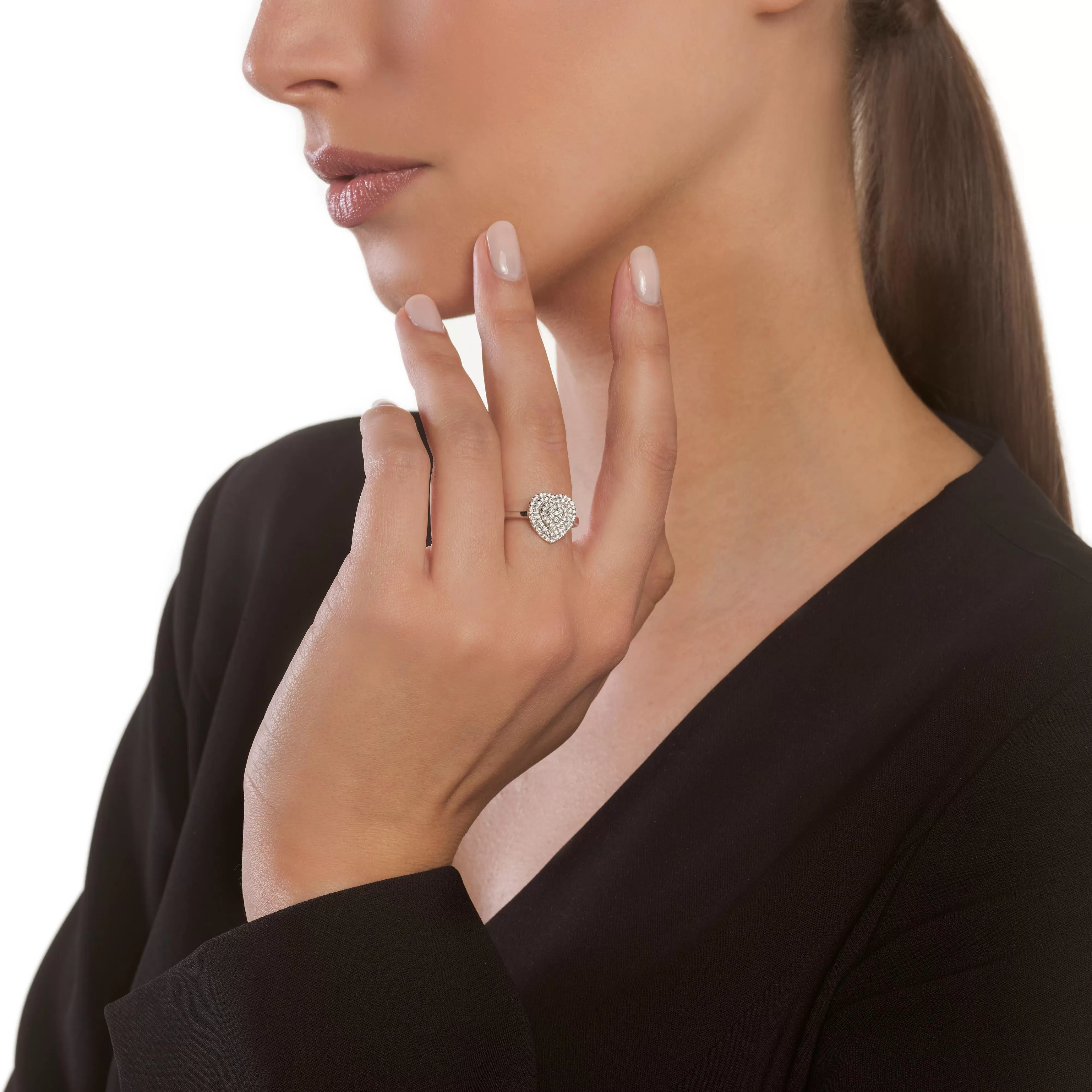 Salvini gioielli Anello in oro bianco con diamanti, 12.00 mm.^ Anelli | Bagliori
