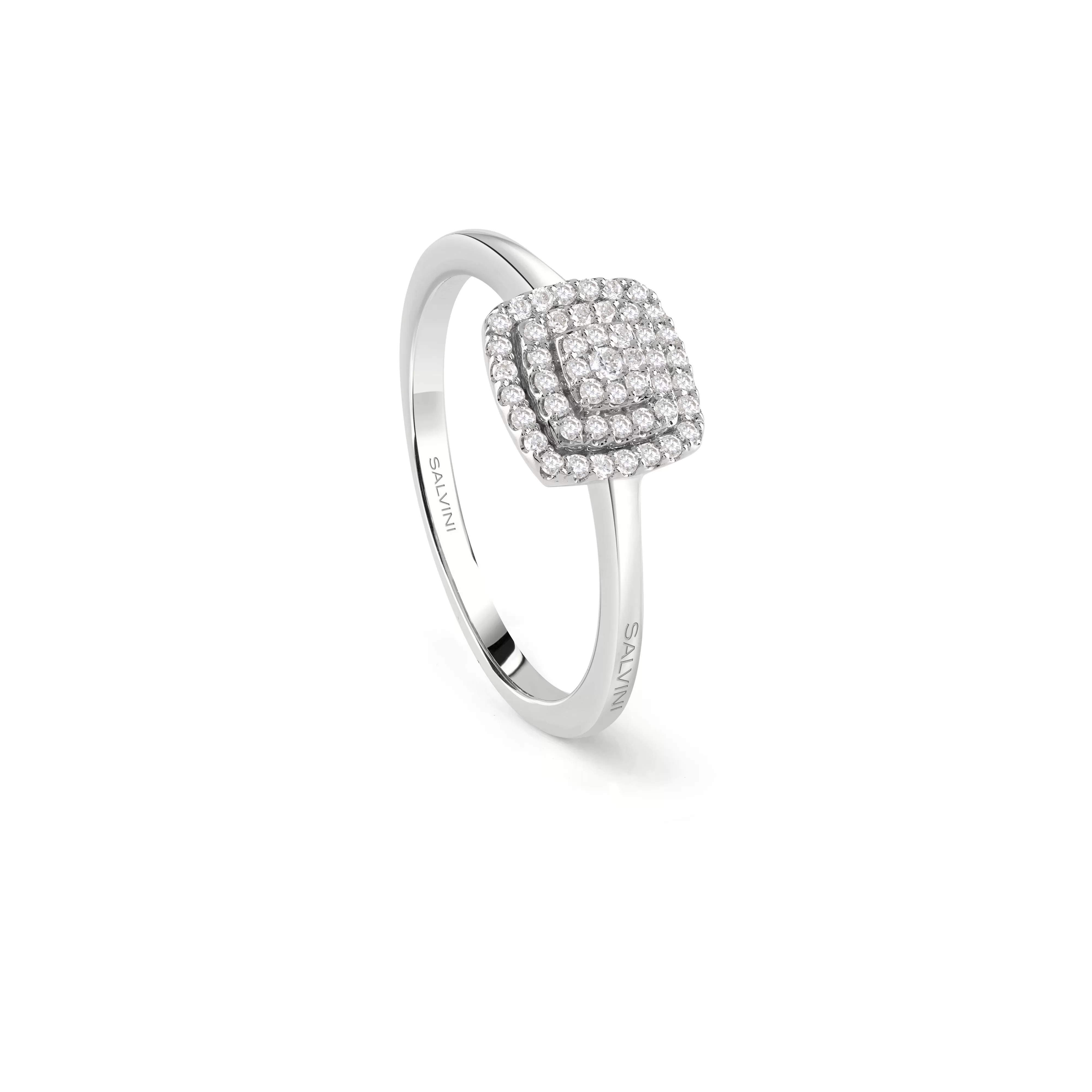 Salvini gioielli Anello in oro bianco con diamanti, 7.90 mm.^ Anelli | Bagliori