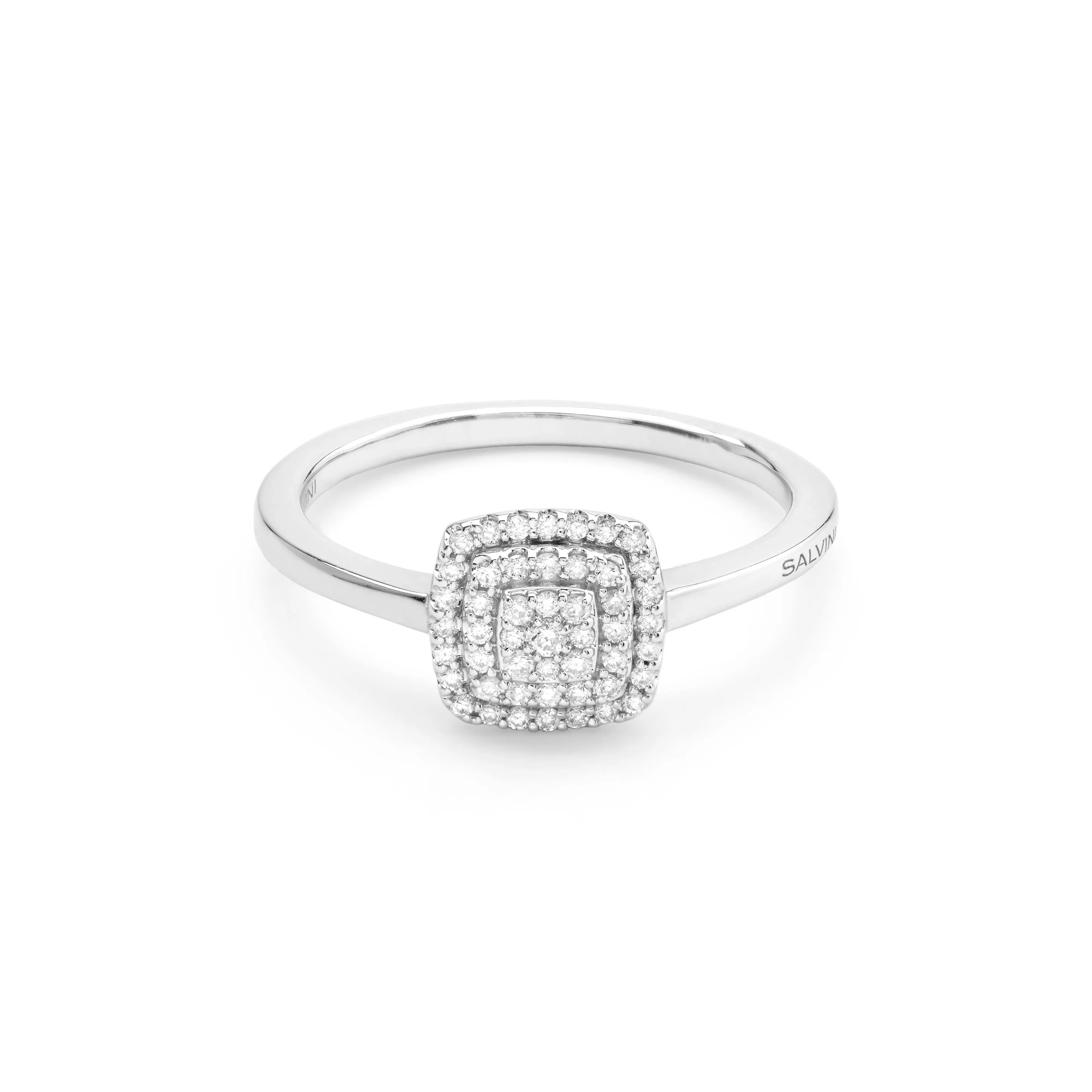 Salvini gioielli Anello in oro bianco con diamanti, 7.90 mm.^ Anelli | Bagliori