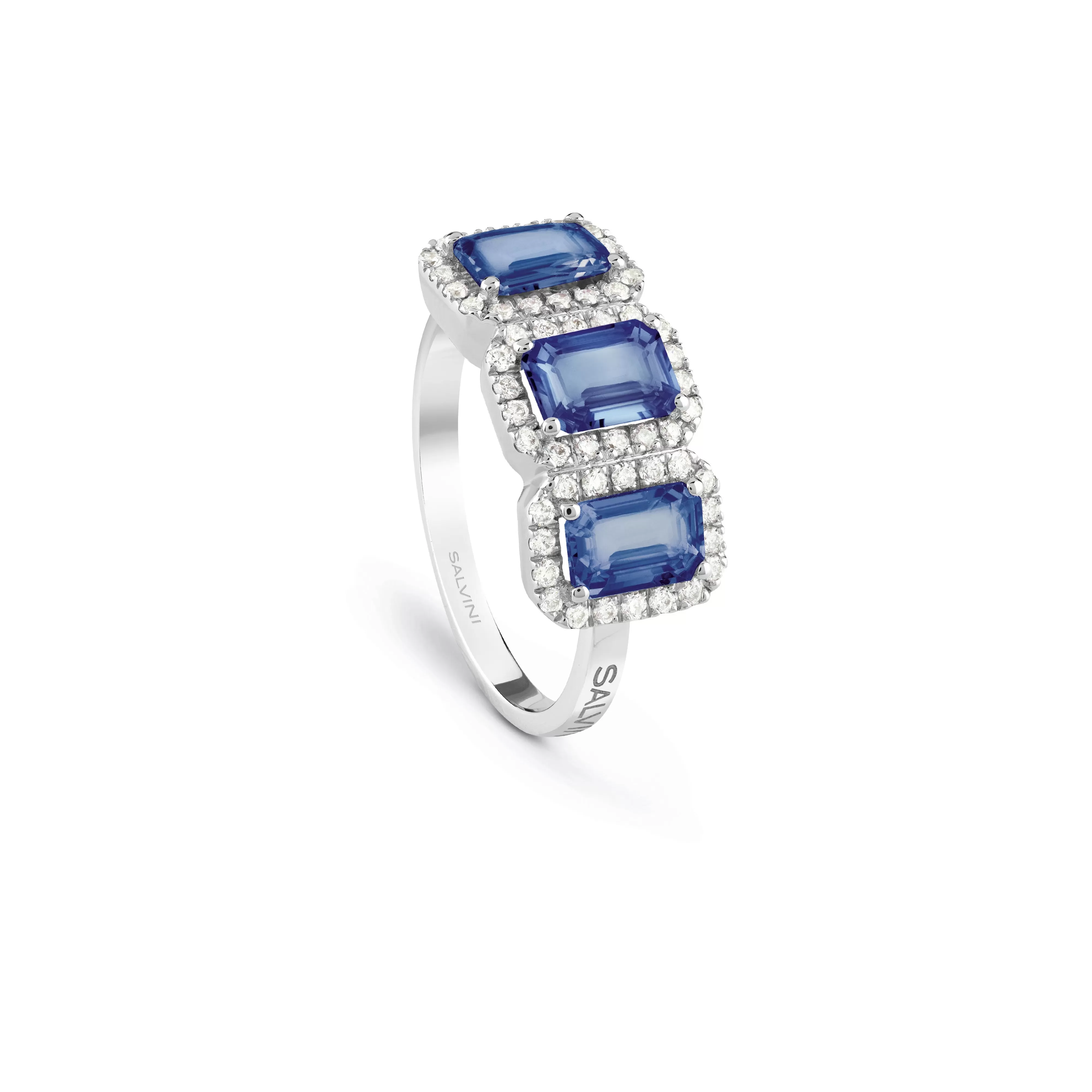 Salvini gioielli Anello in oro bianco con diamanti e tanzanite^ Sorrento | Anelli