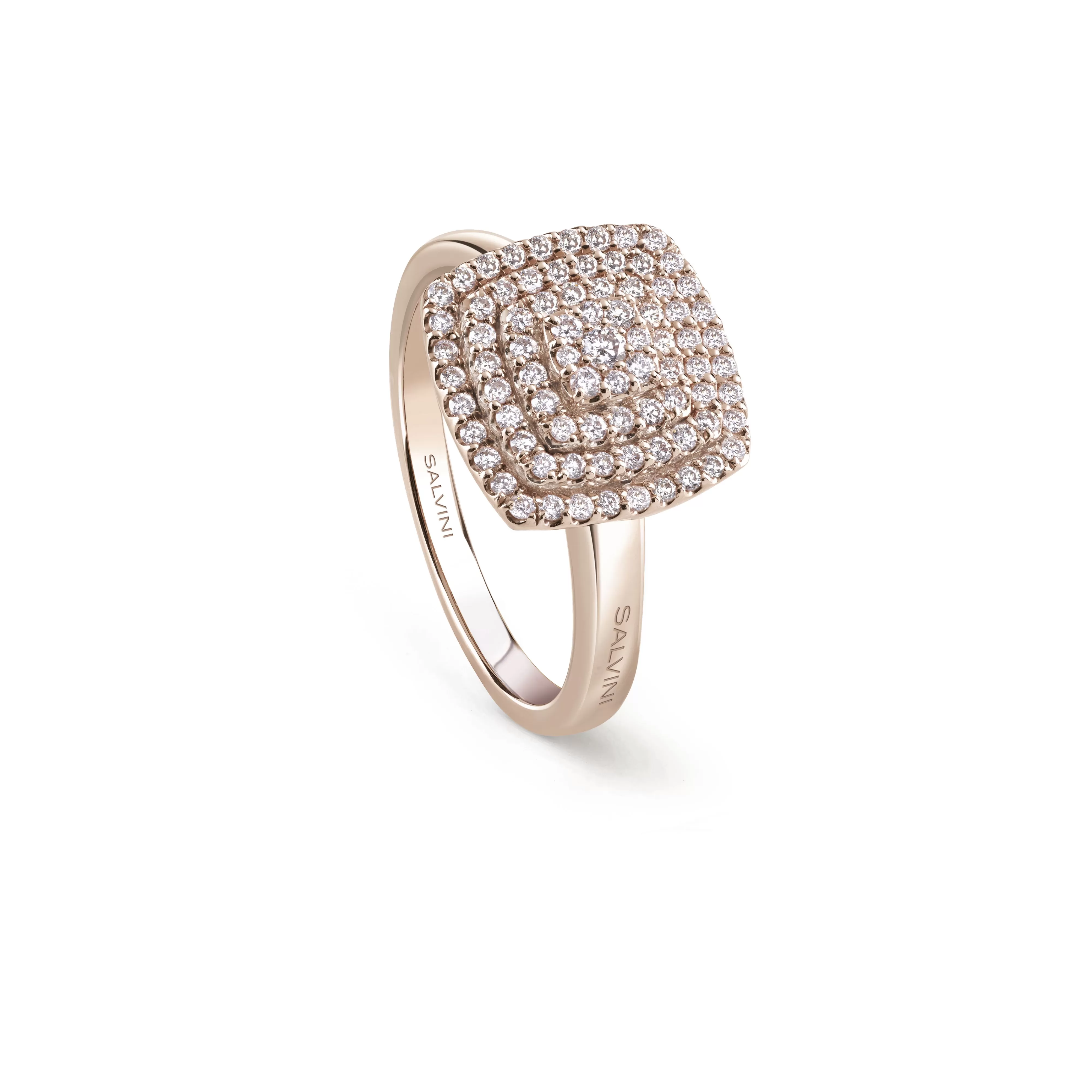 Salvini gioielli Anello in oro rosa con diamanti, 10.00 mm.^ Anelli | Bagliori