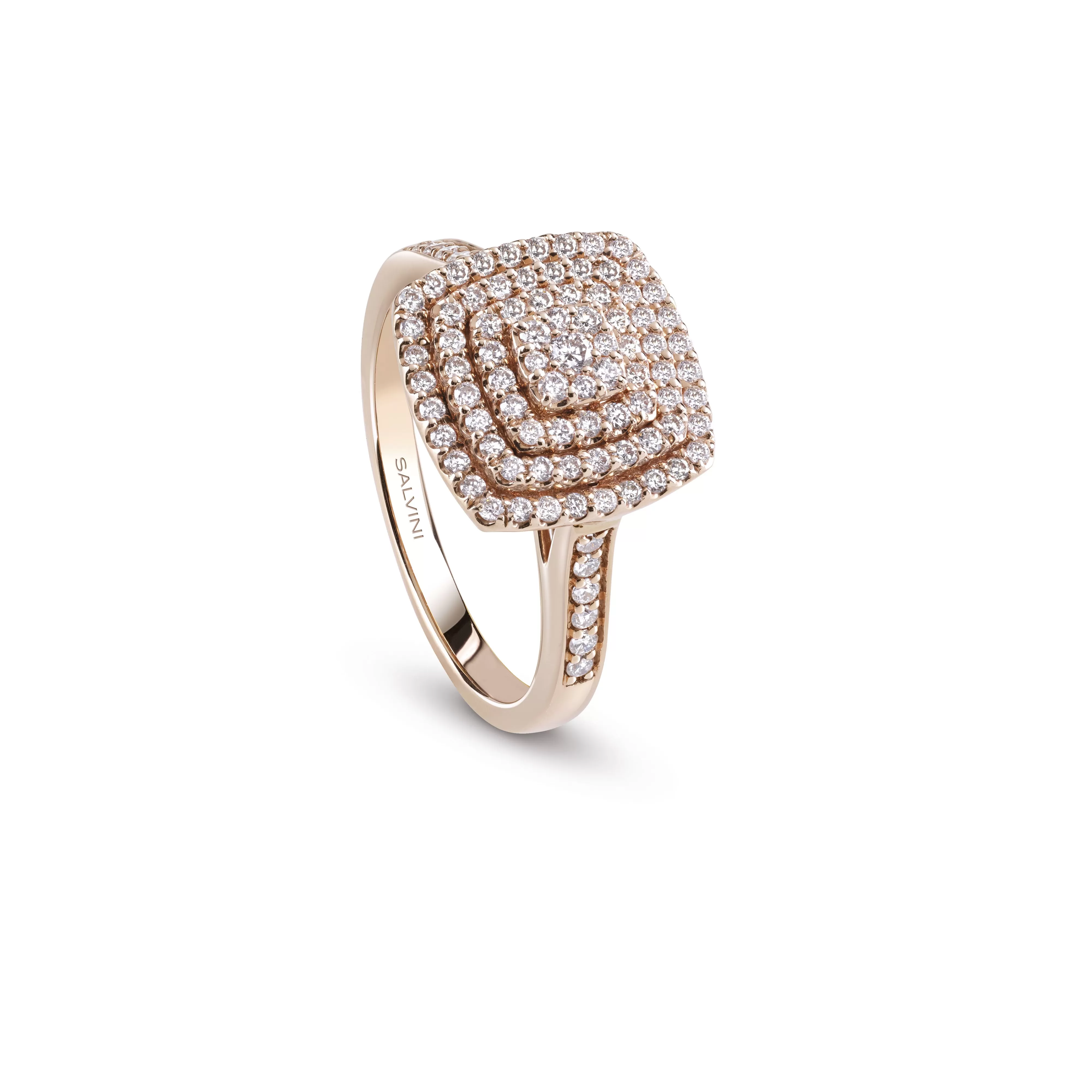 Salvini gioielli Anello in oro rosa con diamanti, 12.00 mm.^ Anelli | Bagliori