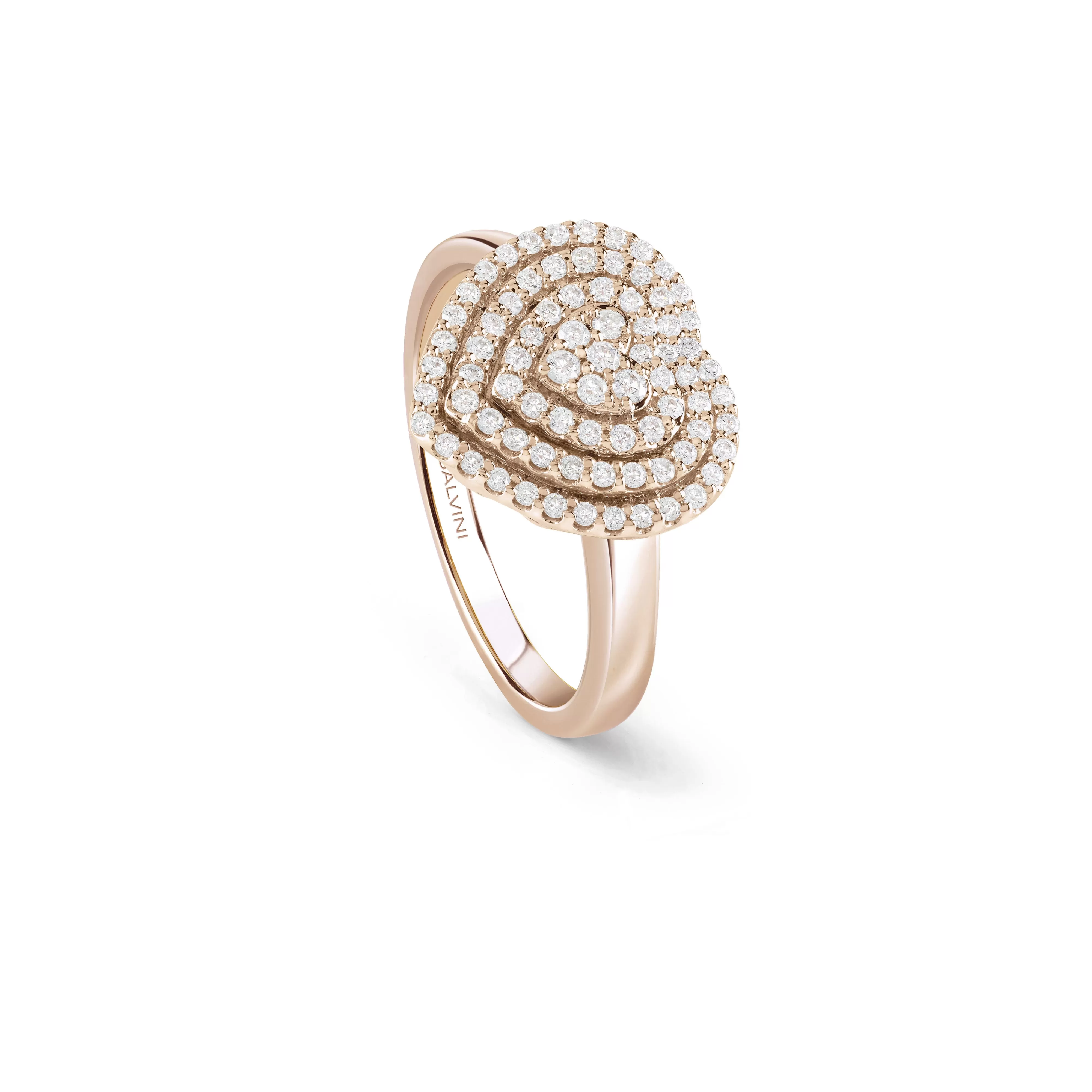 Salvini gioielli Anello in oro rosa con diamanti, 12.00 mm.^ Anelli | Bagliori