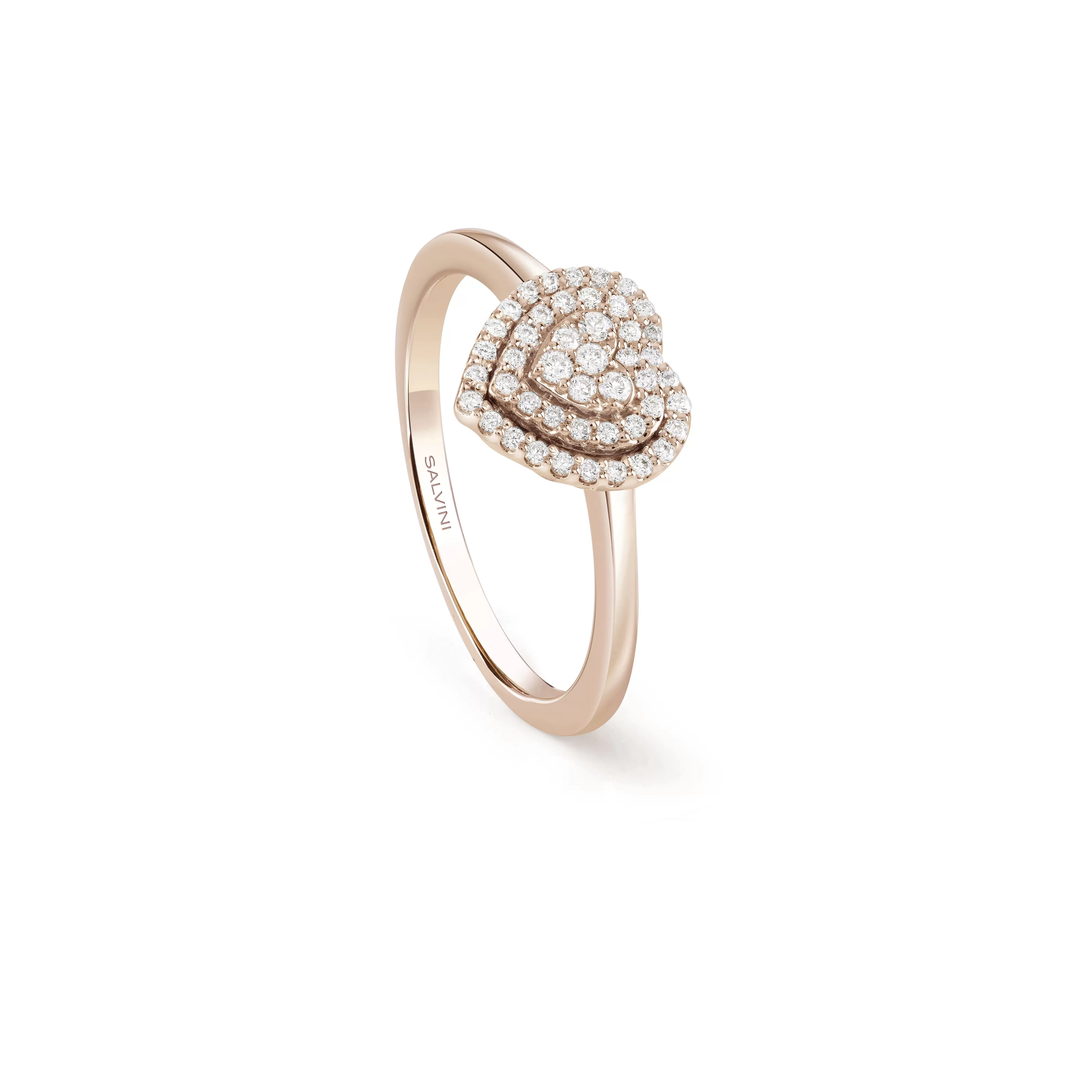 Salvini gioielli Anello in oro rosa con diamanti, 12.00 mm.^ Anelli | Bagliori