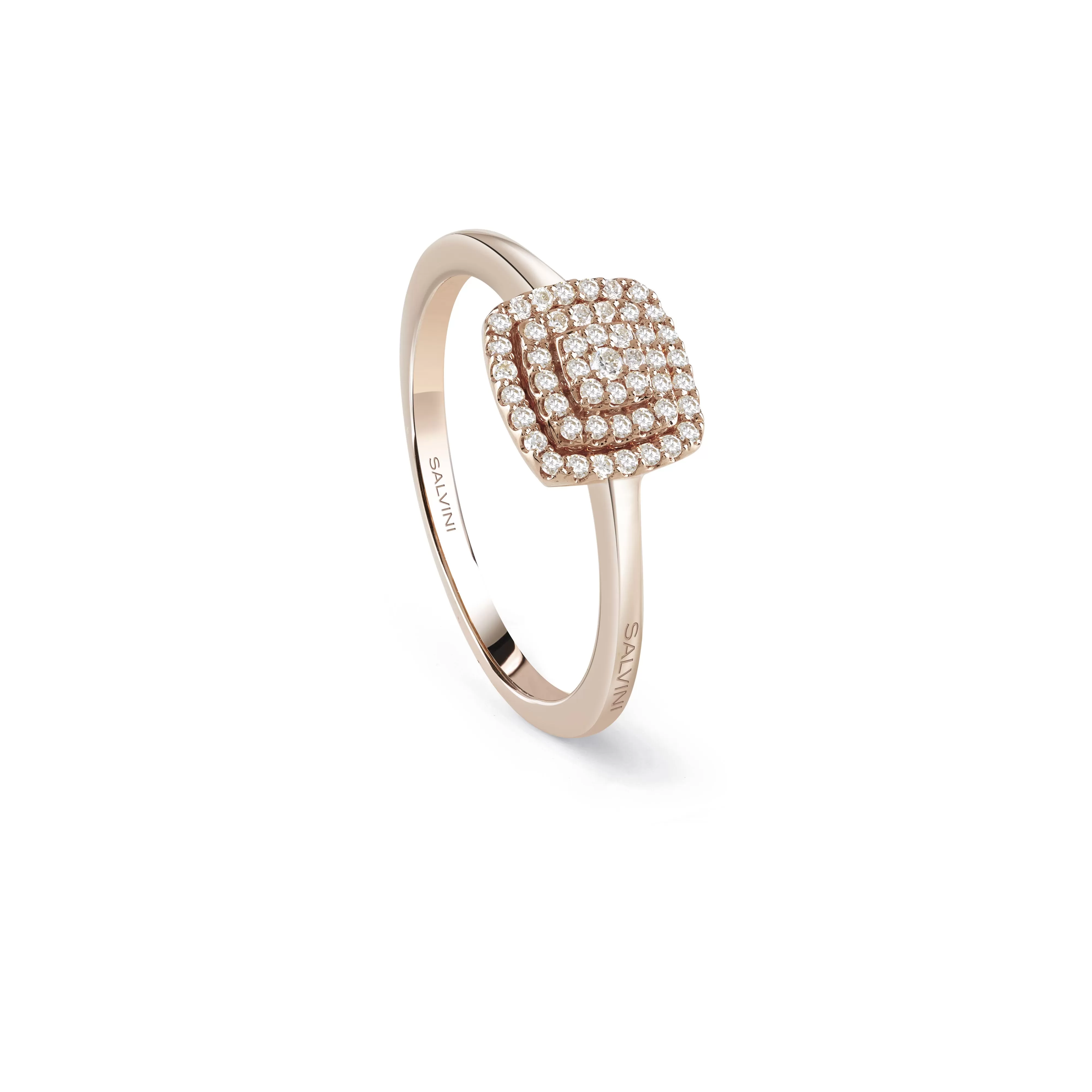 Salvini gioielli Anello in oro rosa con diamanti, 7.90 mm.^ Anelli | Bagliori