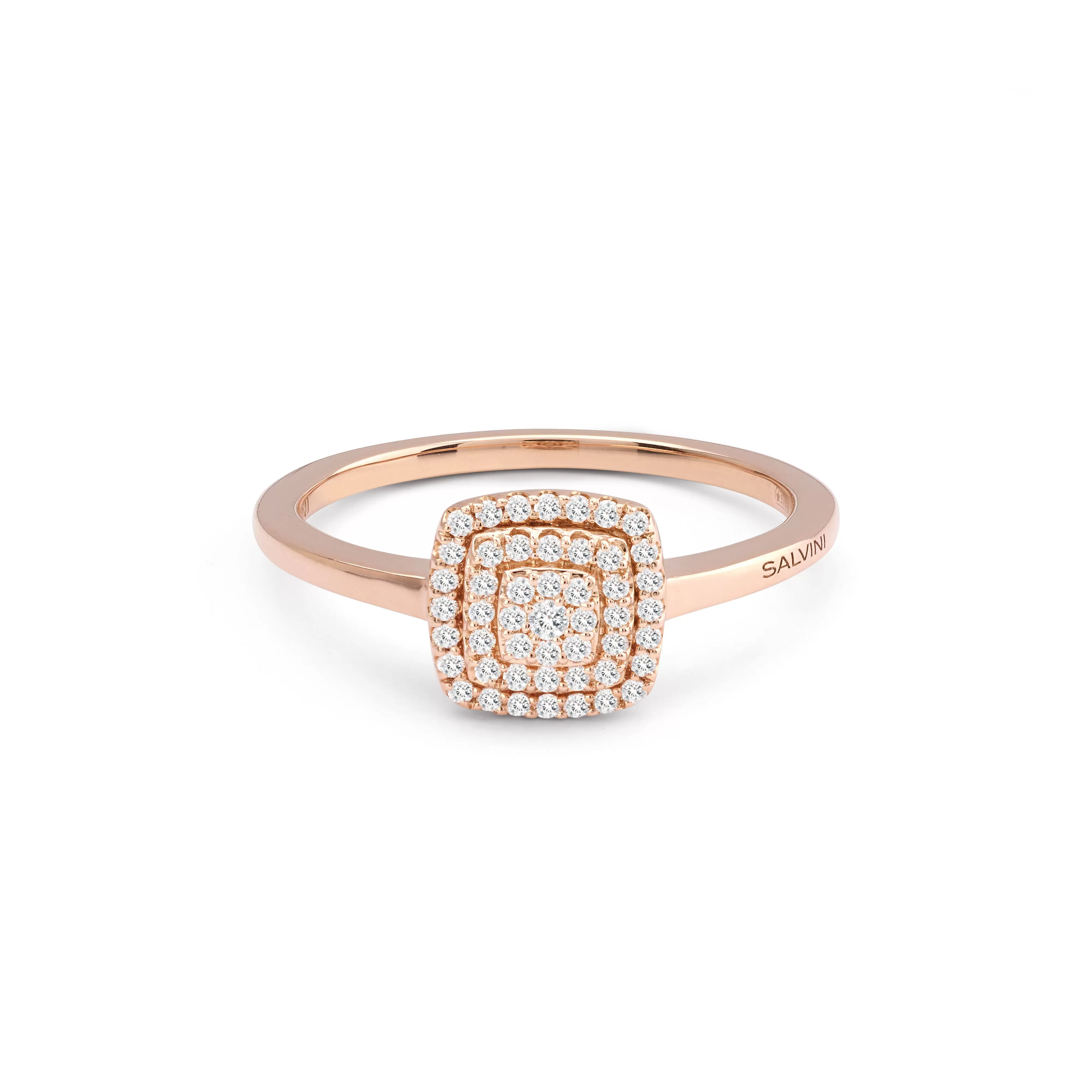 Salvini gioielli Anello in oro rosa con diamanti, 7.90 mm.^ Anelli | Bagliori