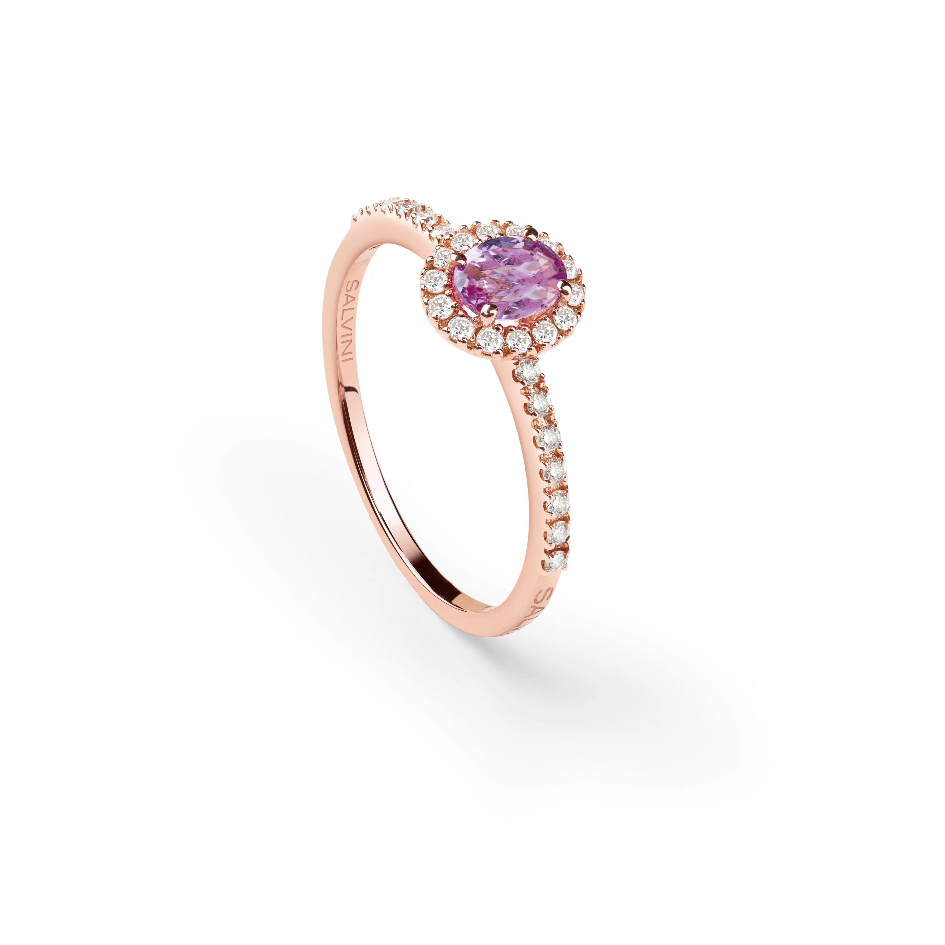 Salvini gioielli Anello in oro rosa con diamanti e zaffiri rosa^ Dora | Anelli