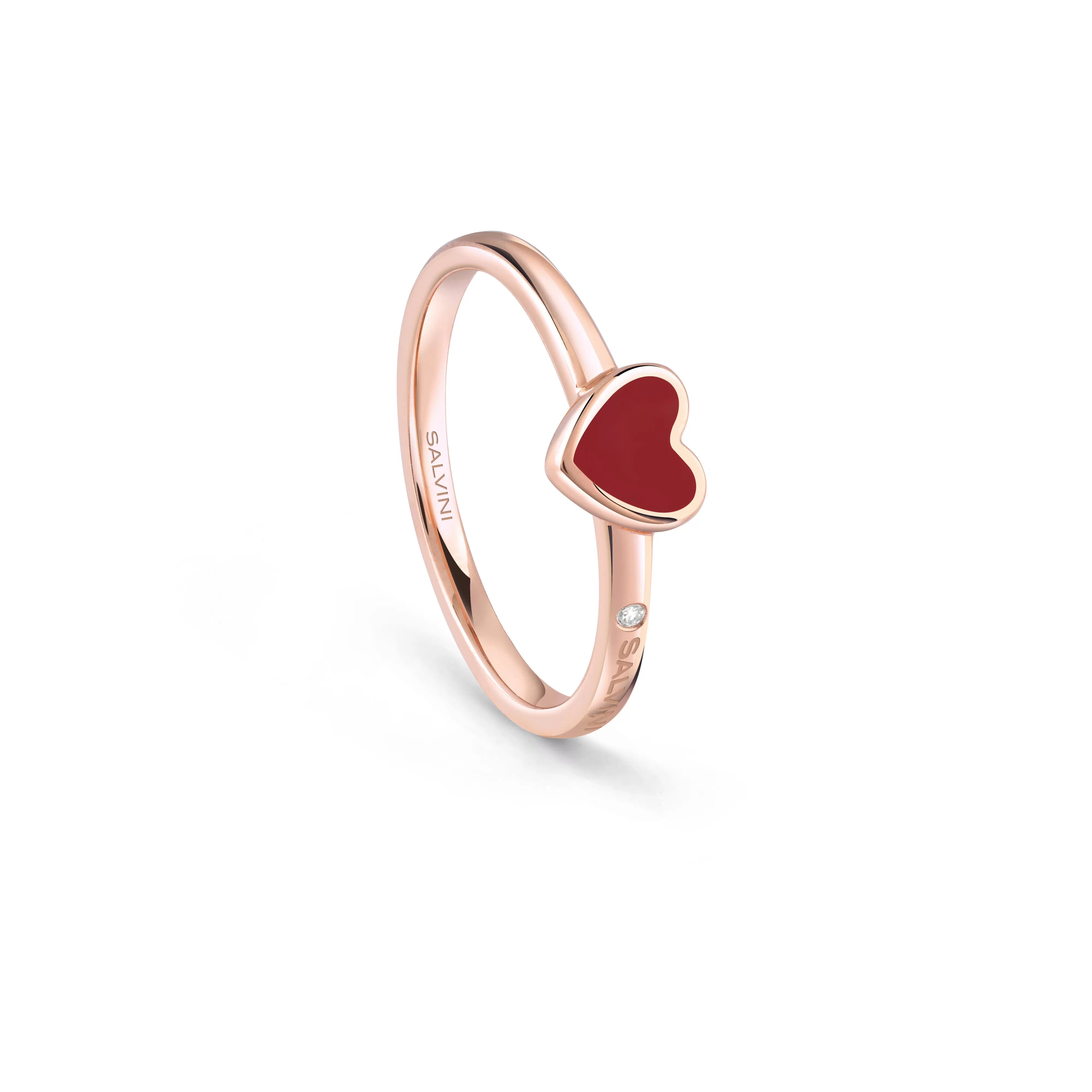 Salvini gioielli Anello in oro rosa con hybrid ceramic rossa^ Tutte Le Collezioni | Anelli