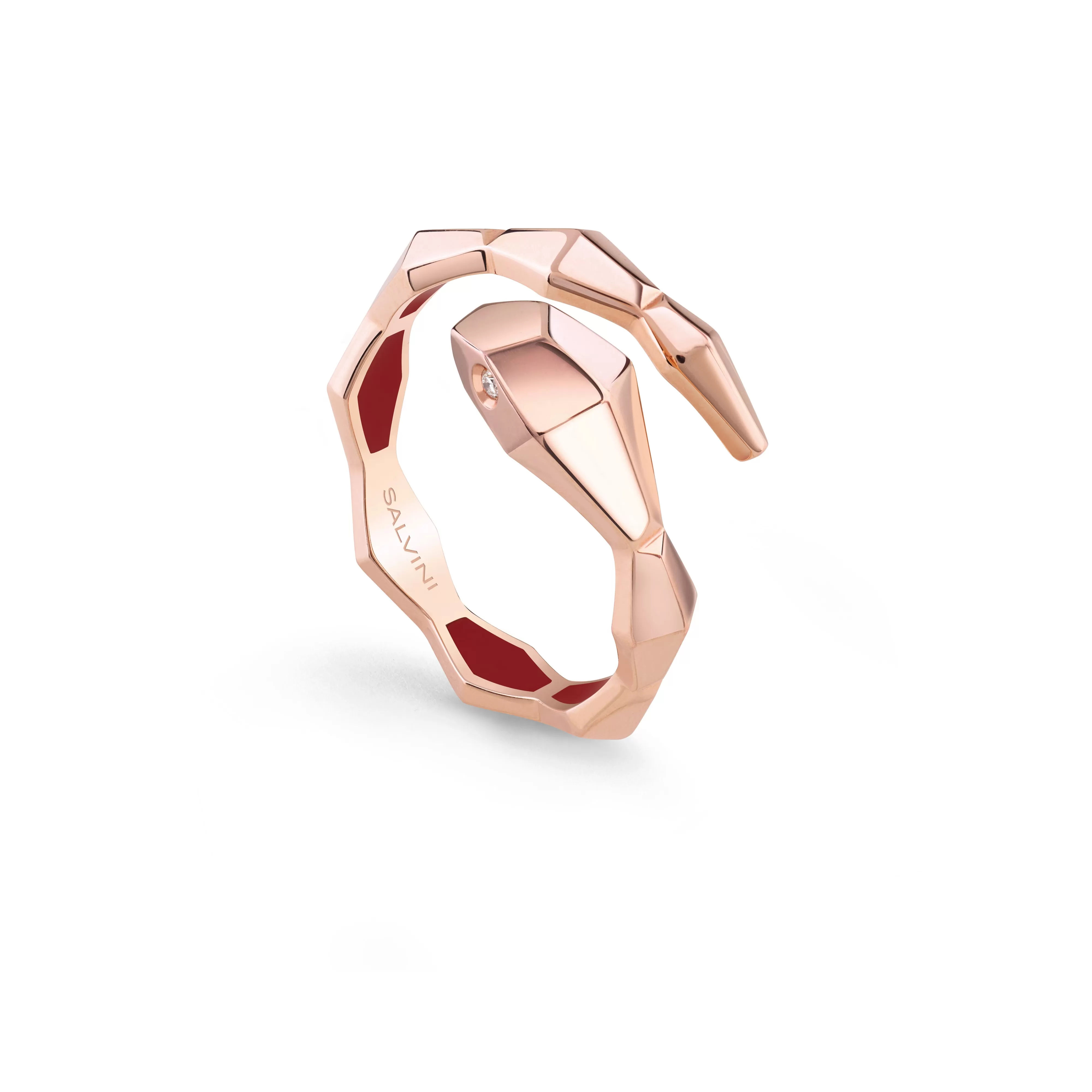 Salvini gioielli Anello in oro rosa con hybrid ceramic rossa^Uomo Anelli | Eva