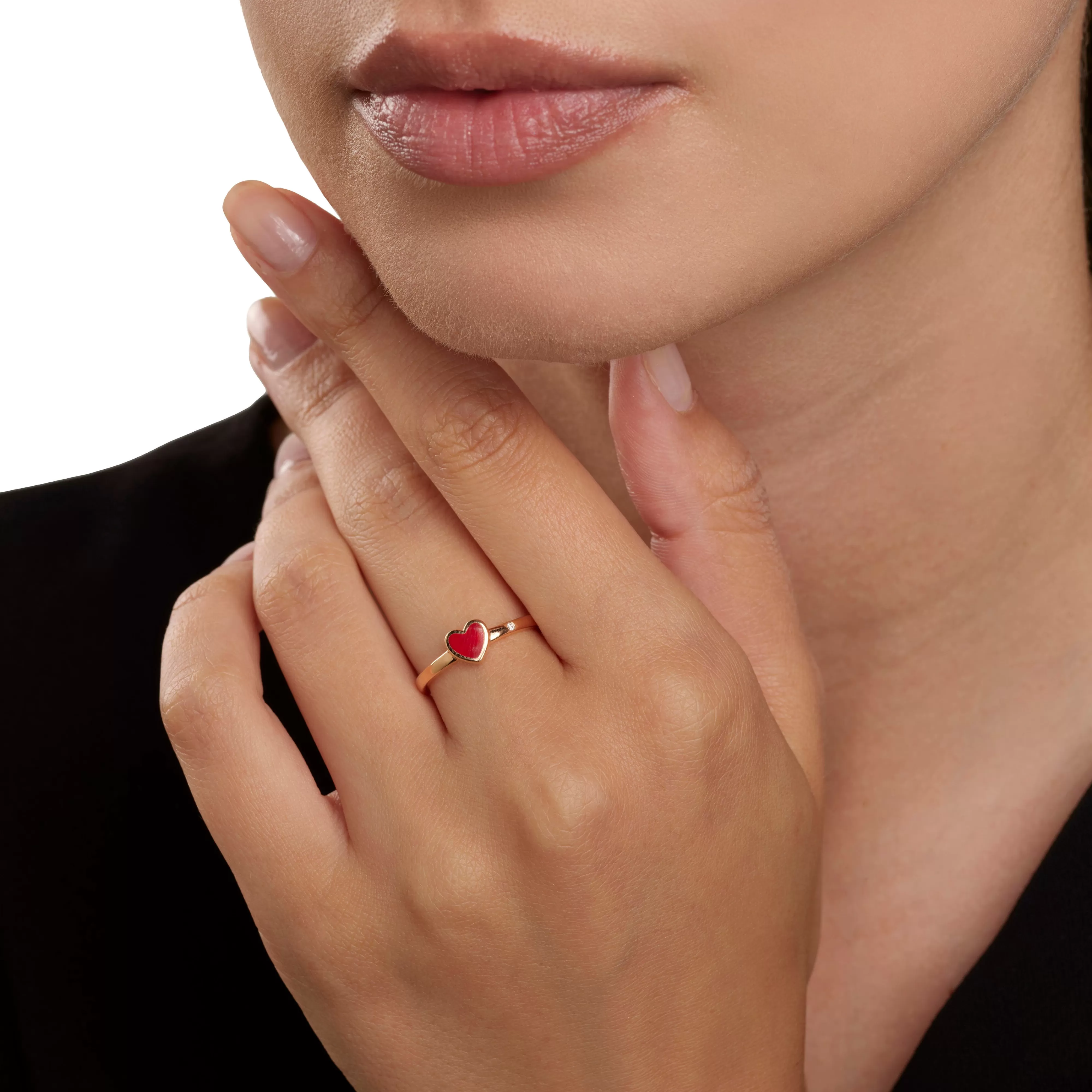 Salvini gioielli Anello in oro rosa con hybrid ceramic rossa^ Tutte Le Collezioni | Anelli