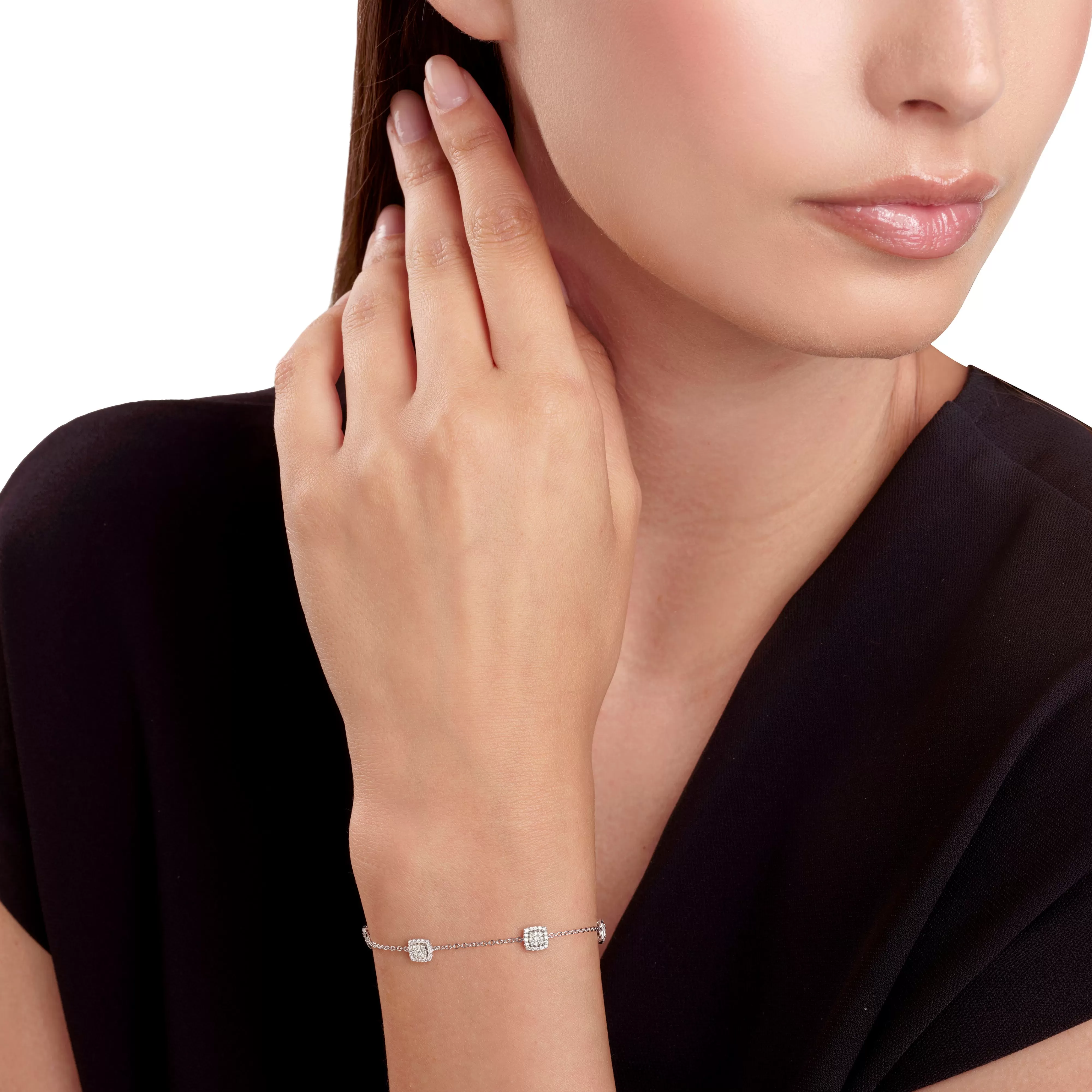 Salvini gioielli Bracciale in oro bianco con diamanti, 5.60 mm.^ Bracciali | Bagliori