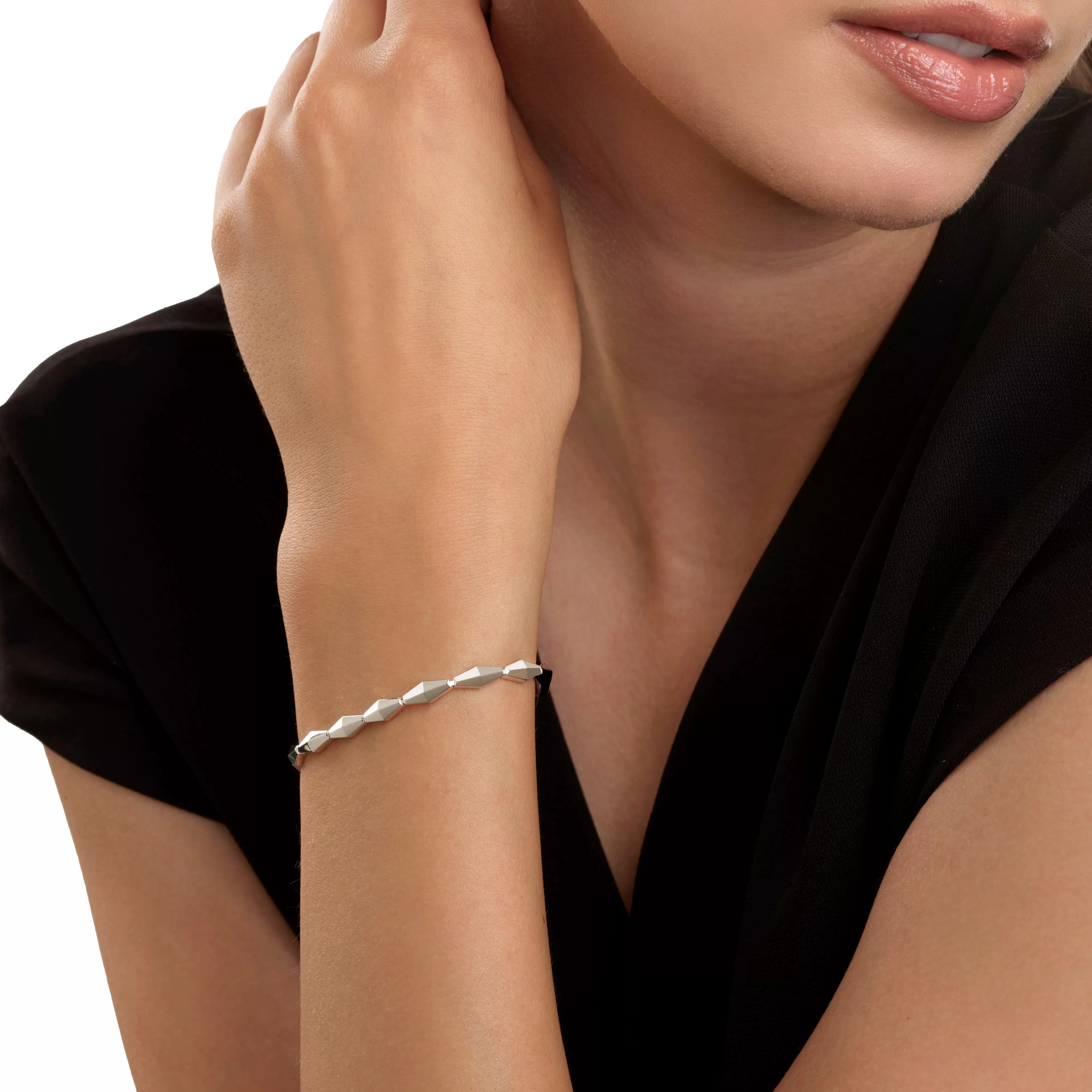 Salvini gioielli Bracciale in oro bianco con hybrid ceramic rossa^Uomo Bracciali | Eva