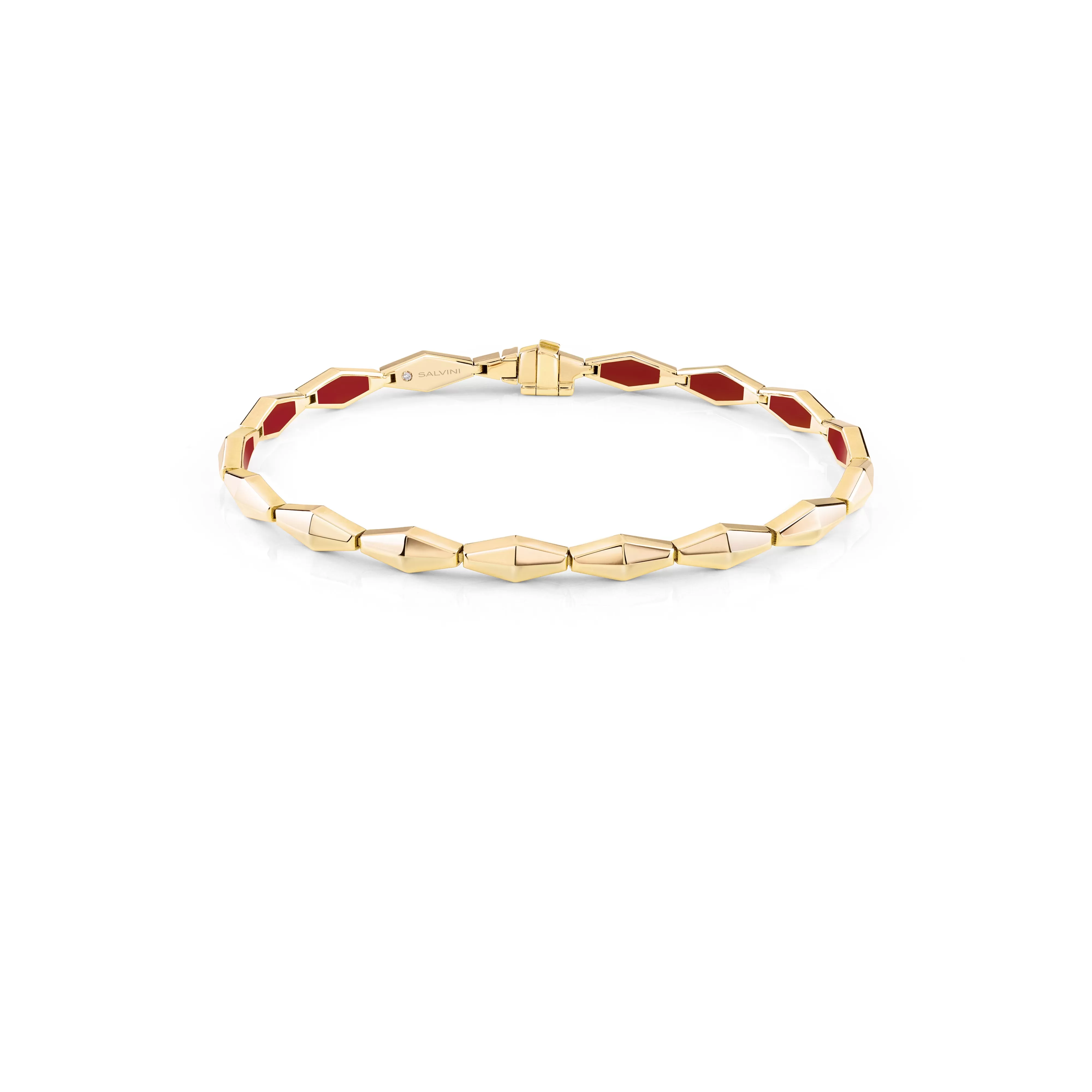 Salvini gioielli Bracciale in oro giallo con hybrid ceramic rossa^Uomo Bracciali | Eva