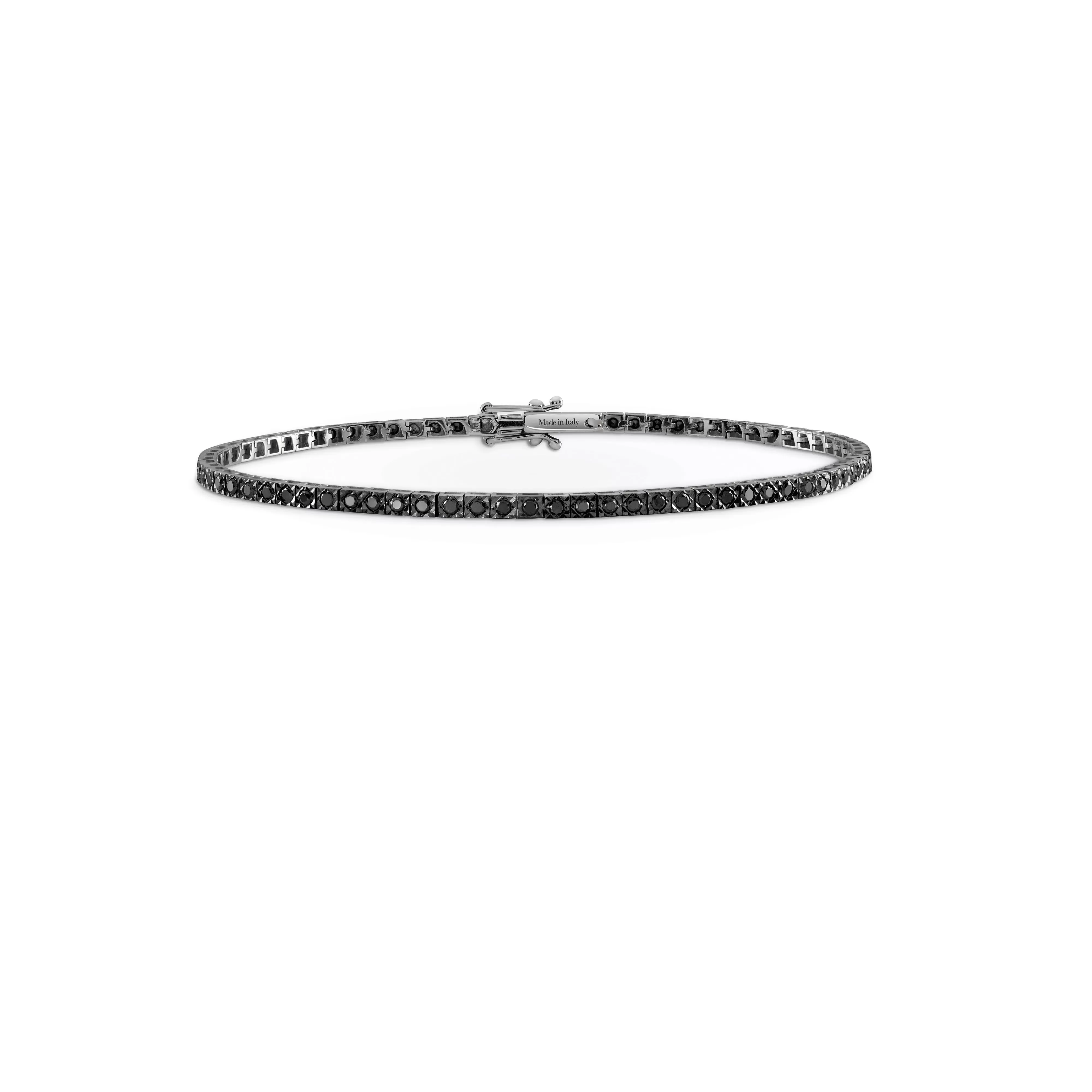 Salvini gioielli Bracciale tennis in oro bianco con diamanti black^Uomo Uomo | Bracciali