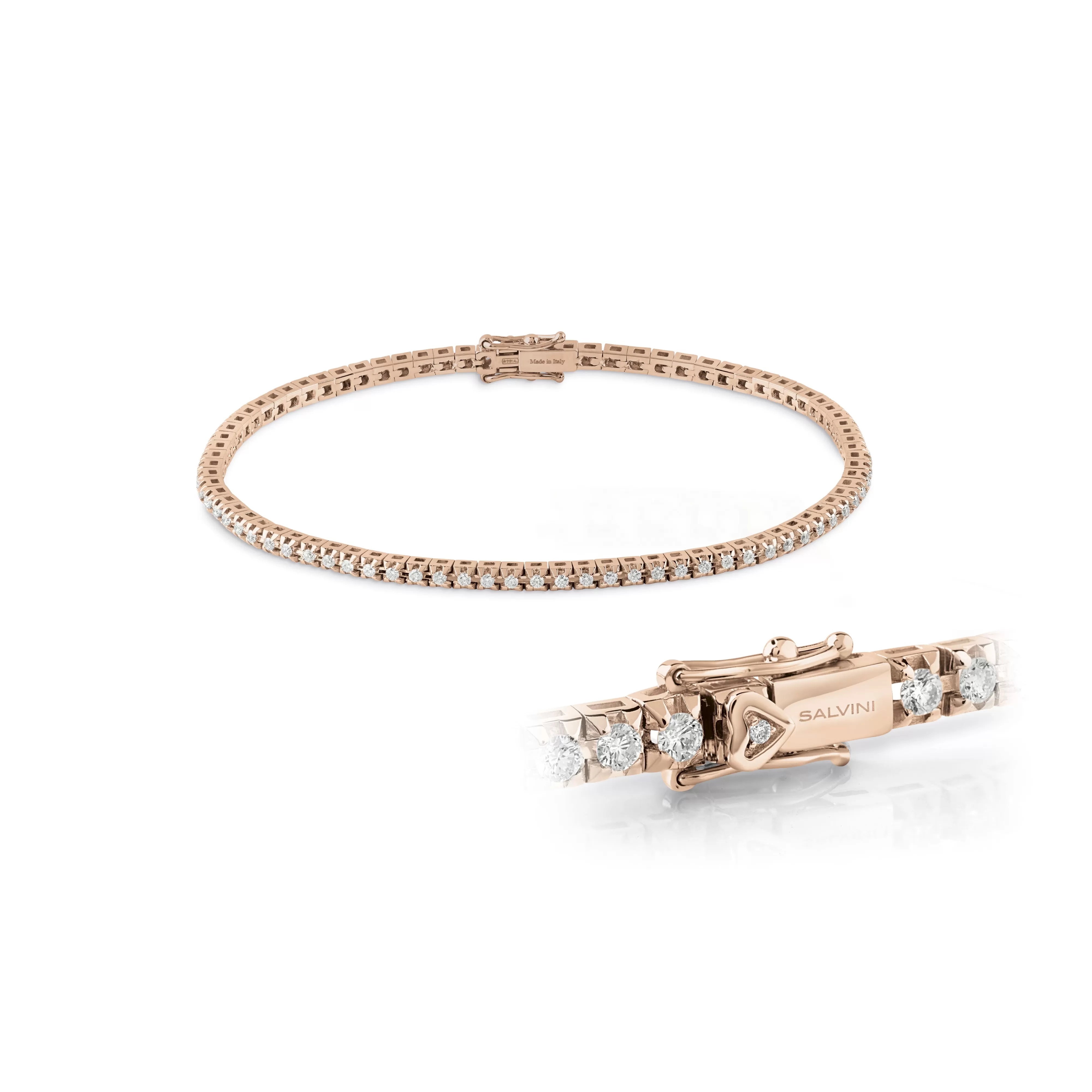 Salvini gioielli Bracciale tennis in oro rosa con diamanti^ Battito | Vedi Tutti