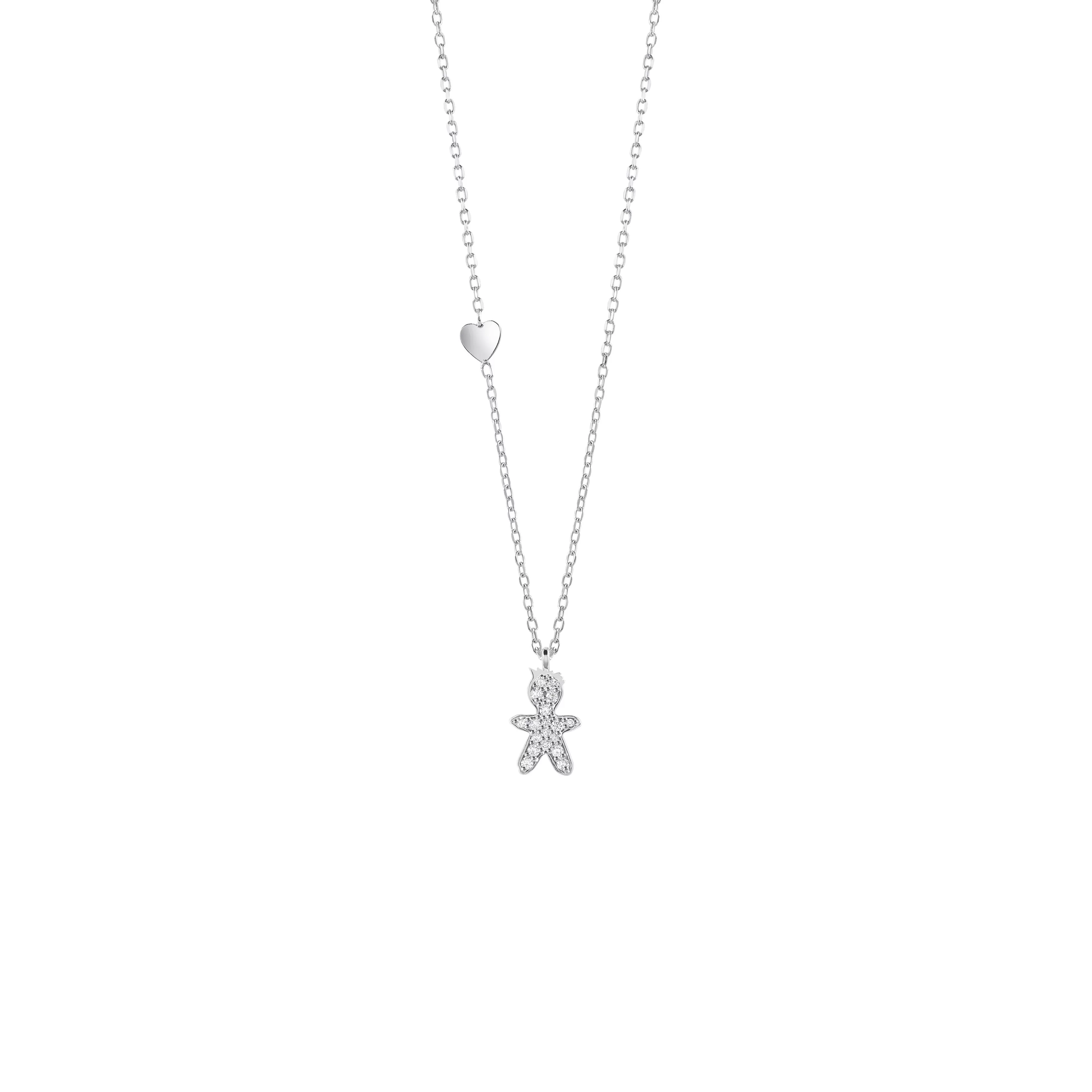 Salvini gioielli Collana in oro bianco 9 kt con diamanti^ Be Happy | Collane