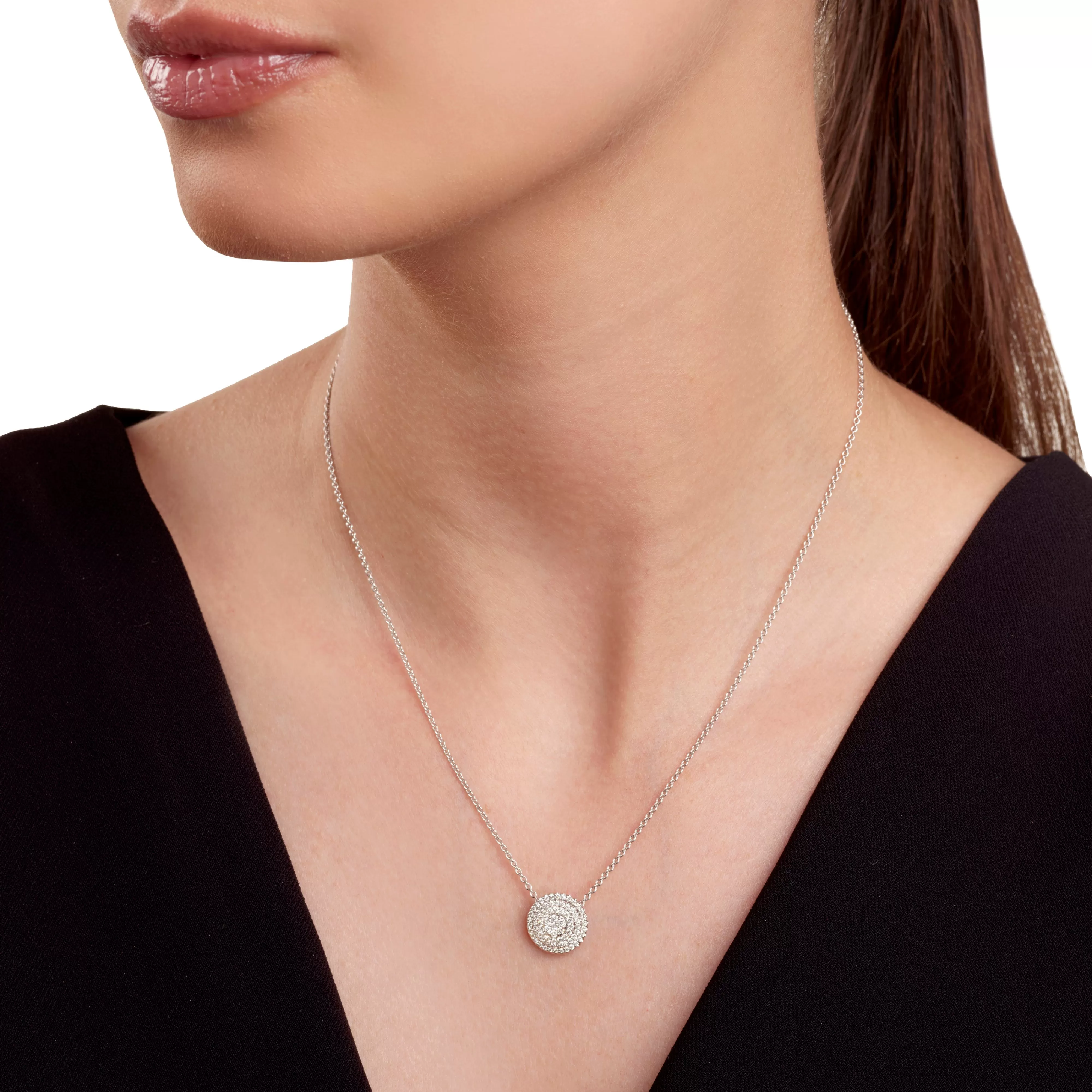 Salvini gioielli Collana in oro bianco con diamanti, 12.00 mm.^ Collane | Bagliori