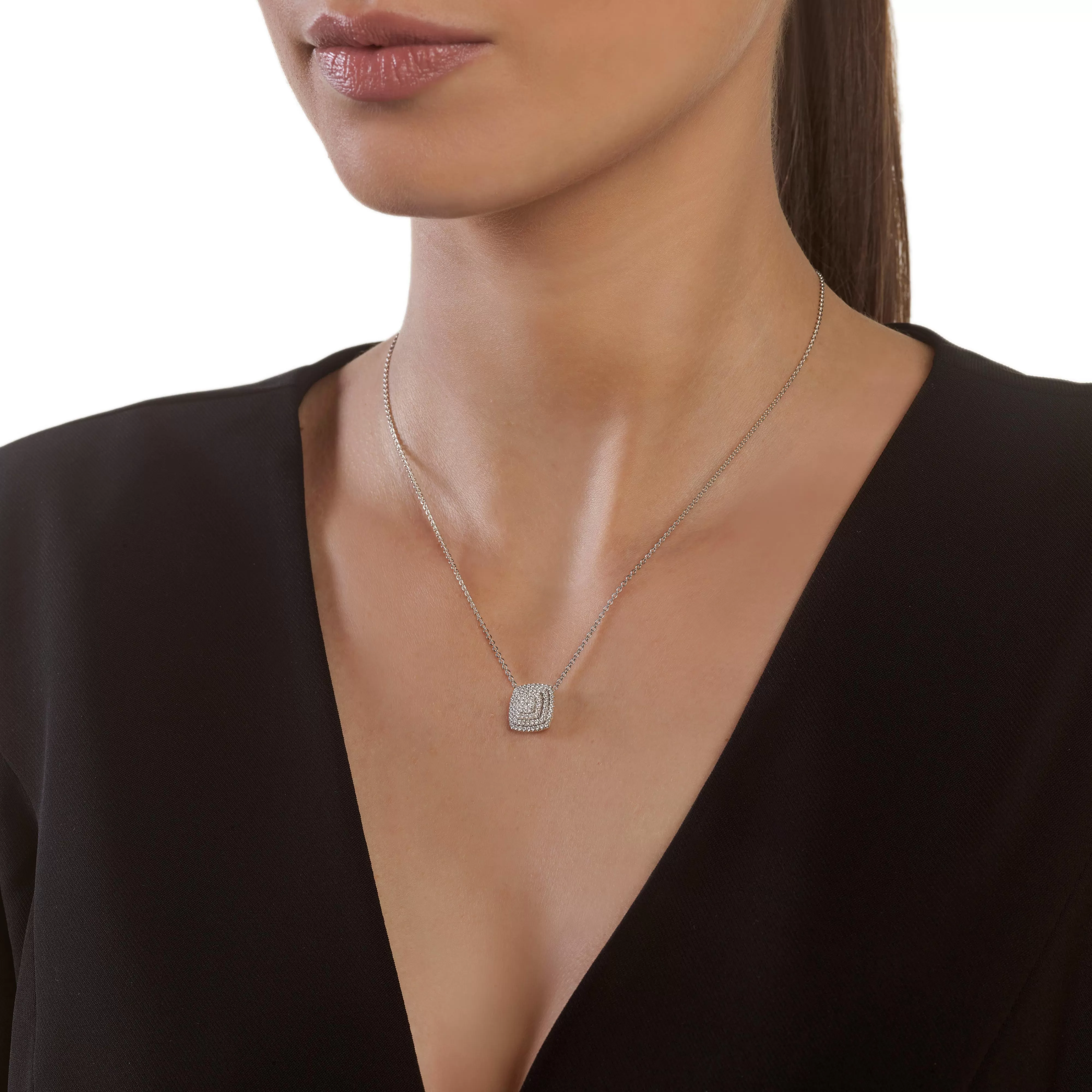 Salvini gioielli Collana in oro bianco con diamanti, 12.00 mm.^ Bagliori | Collane