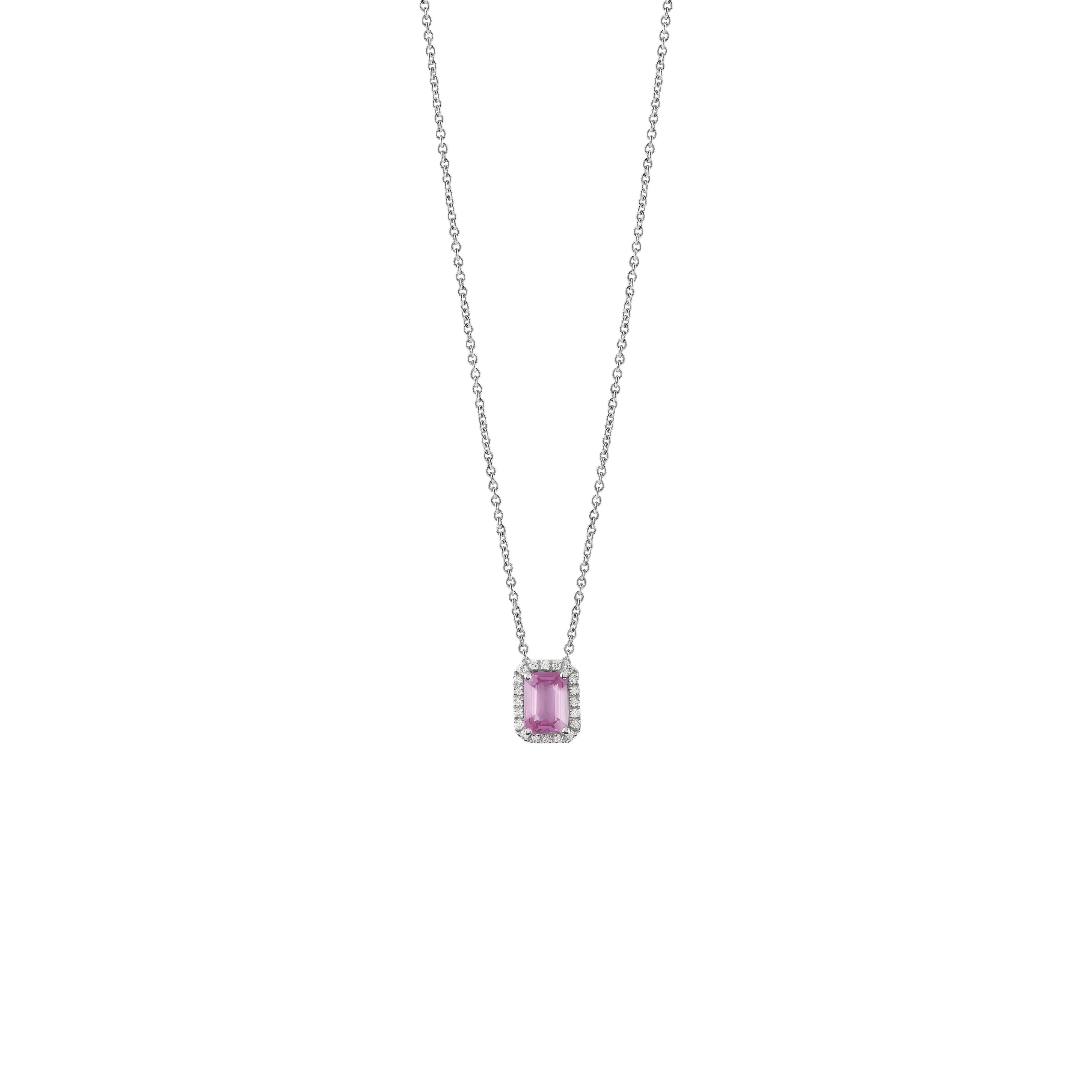 Salvini gioielli Collana in oro bianco con diamanti e zaffiri rosa^ Sorrento | Collane
