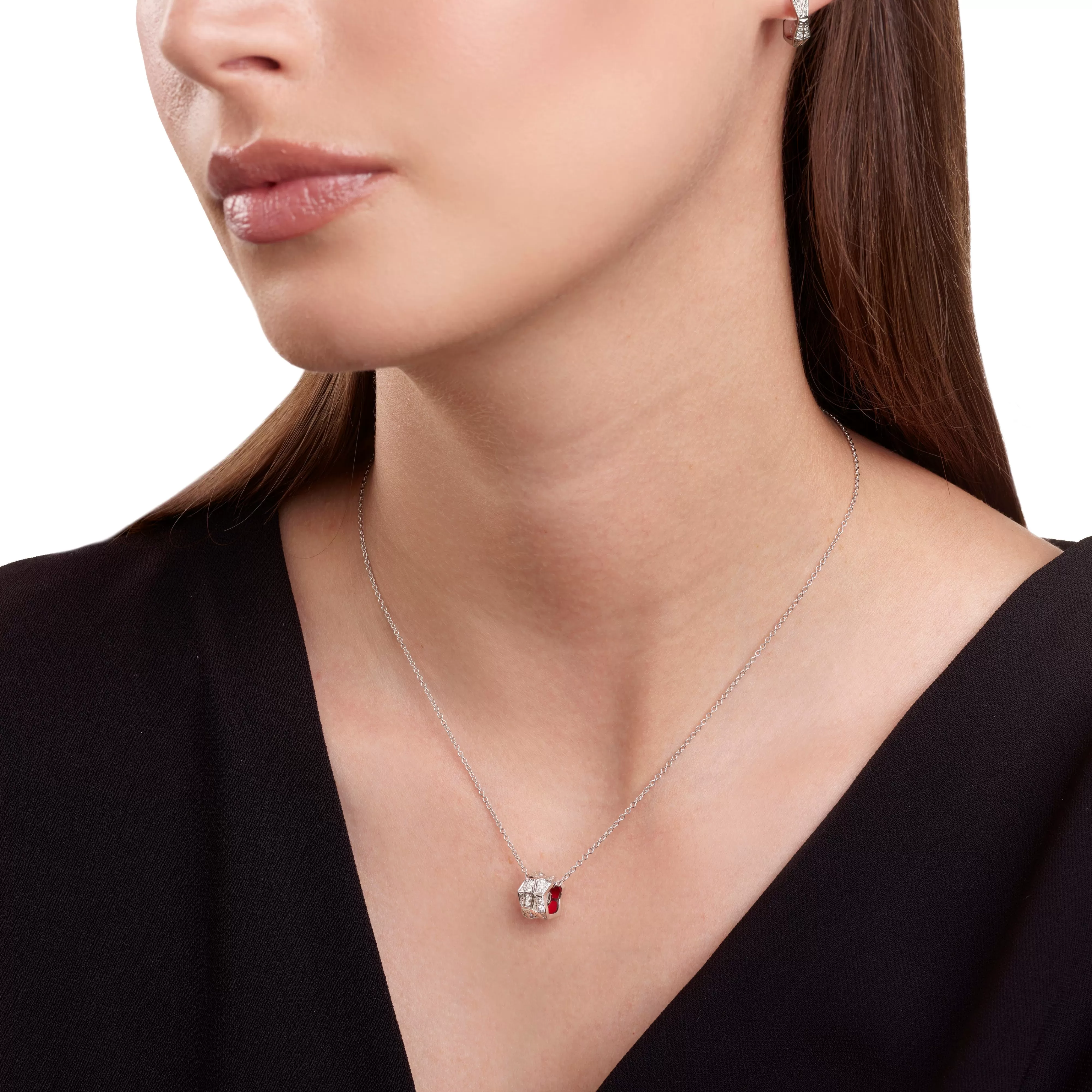 Salvini gioielli Collana in oro bianco con diamanti ehybrid ceramic rossa^Uomo Collane | Eva