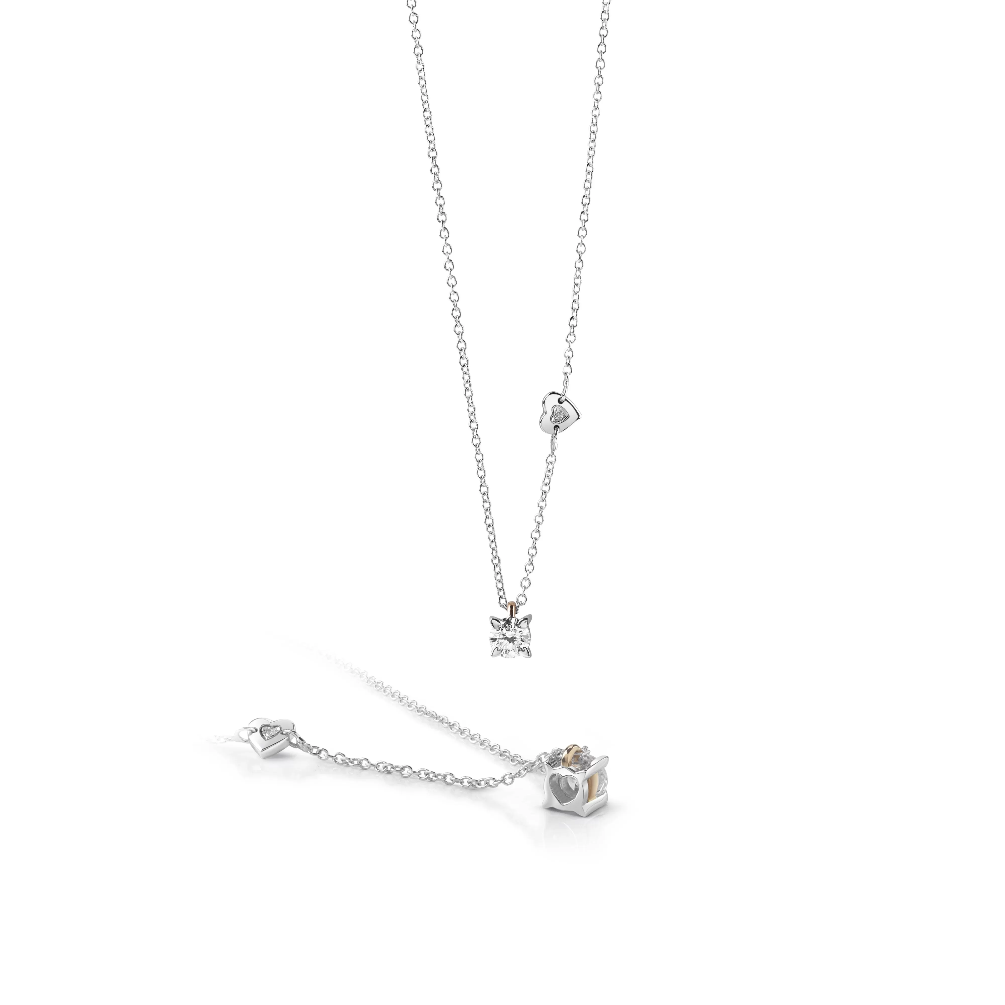 Salvini gioielli Collana in oro bianco e oro rosa con diamante, colore F, purezza SI^ Battito | Vedi Tutti
