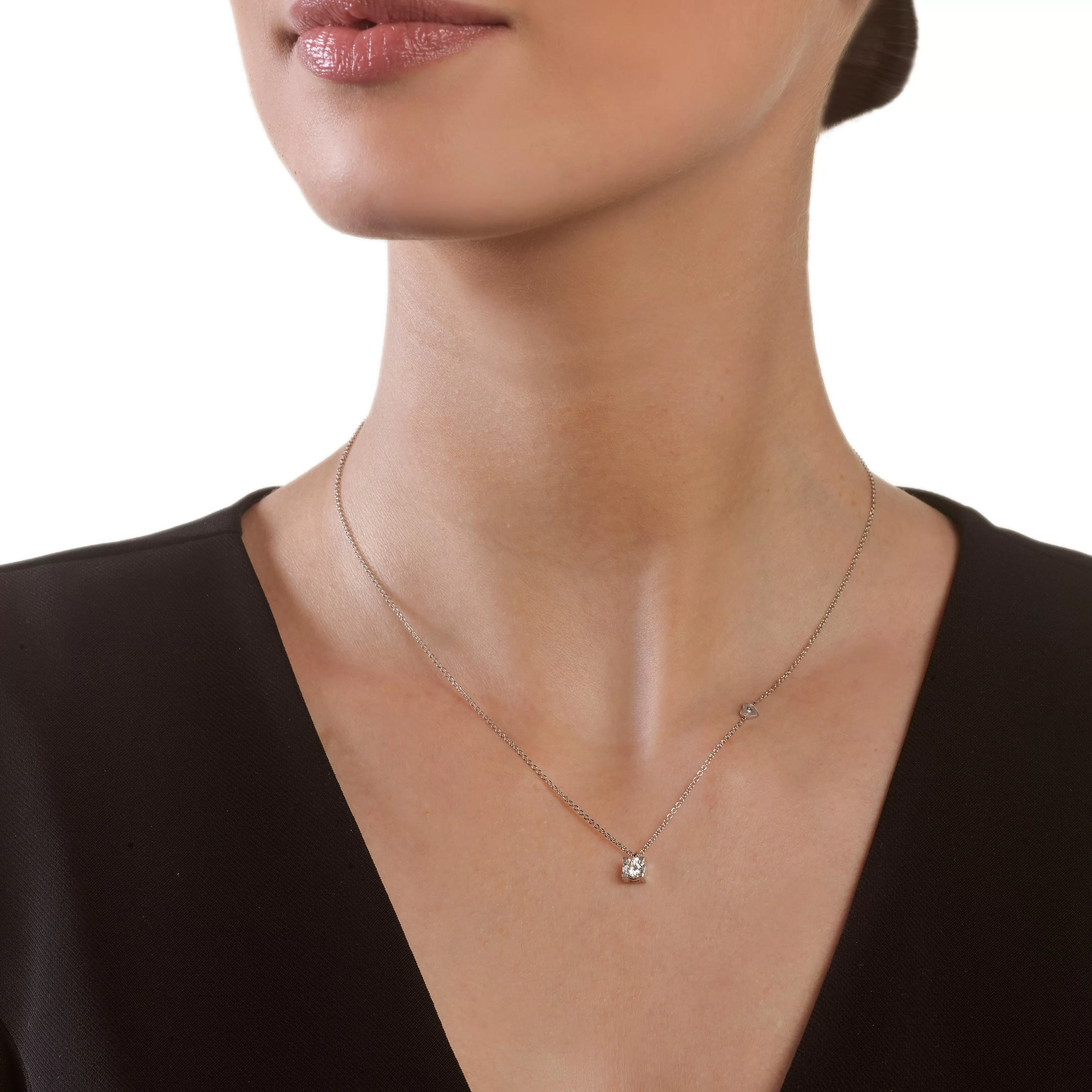 Salvini gioielli Collana in oro bianco e oro rosa con diamante, colore F, purezza SI^ Battito | Vedi Tutti