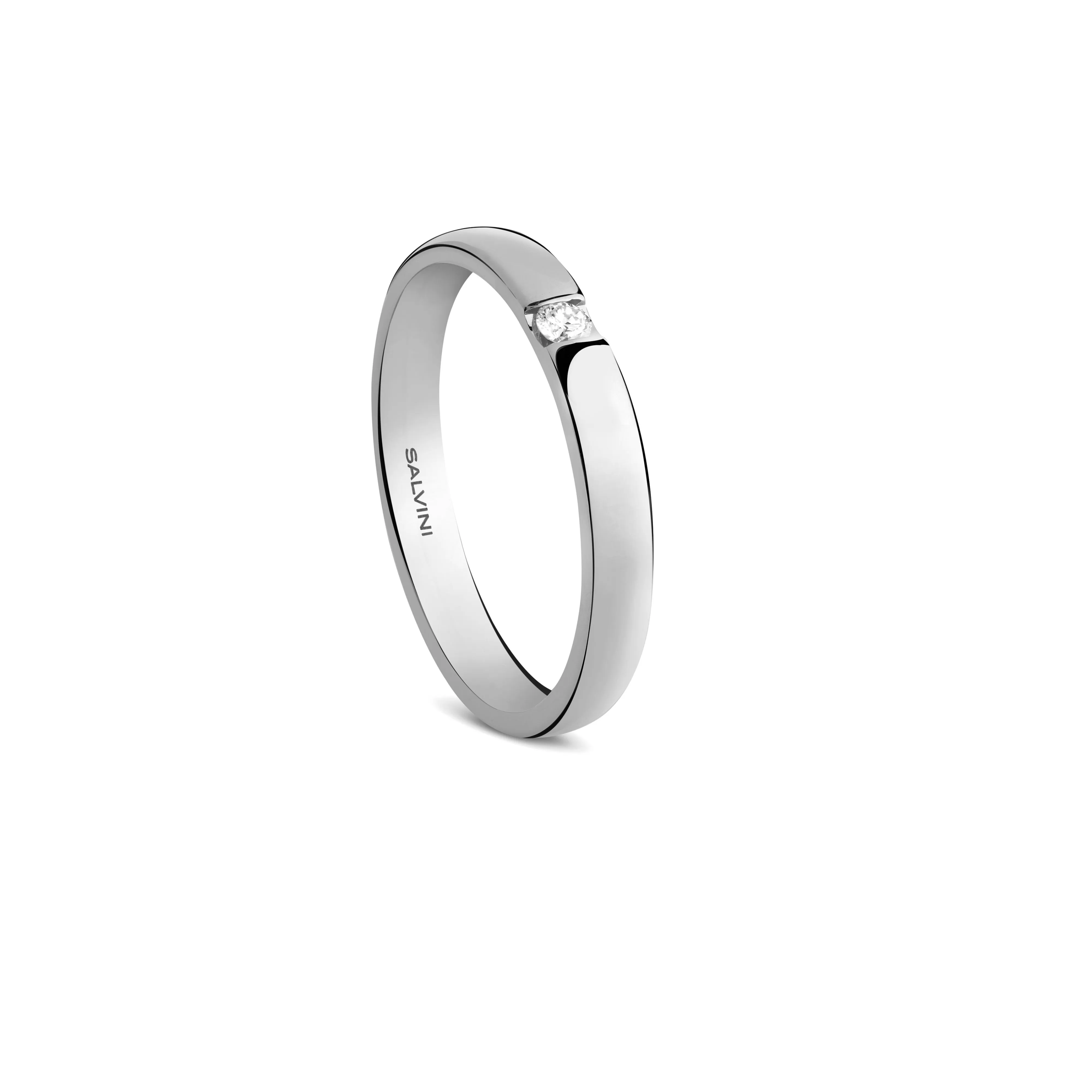 Salvini gioielli Fede nuziale in oro bianco con diamante, 2.70 mm.^Uomo Matrimonio | Uomo
