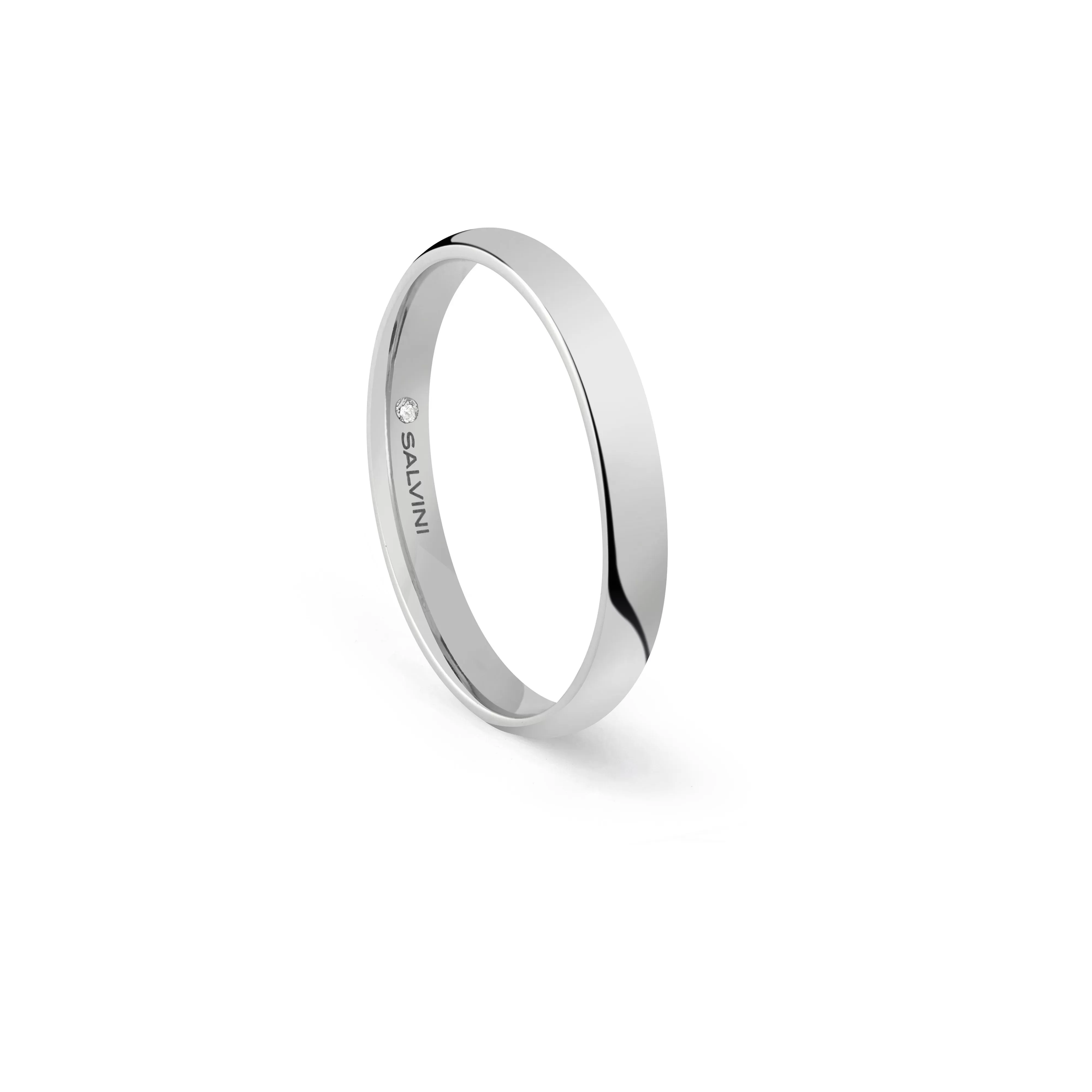 Salvini gioielli Fede nuziale in oro bianco con diamante, 3.70 mm.^Uomo Matrimonio | Uomo