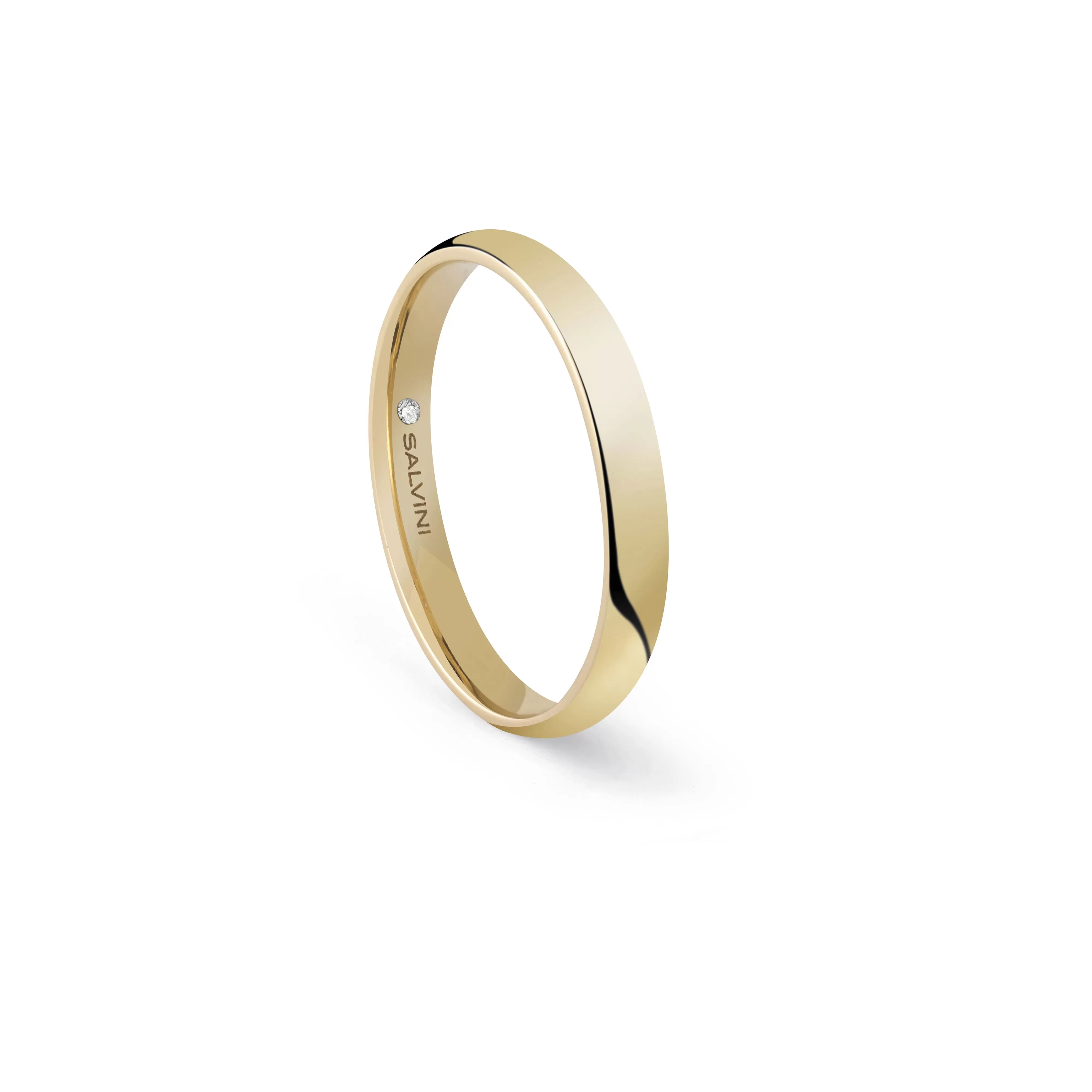 Salvini gioielli Fede nuziale in oro giallo con diamante, 3.00 mm.^Uomo Matrimonio | Uomo