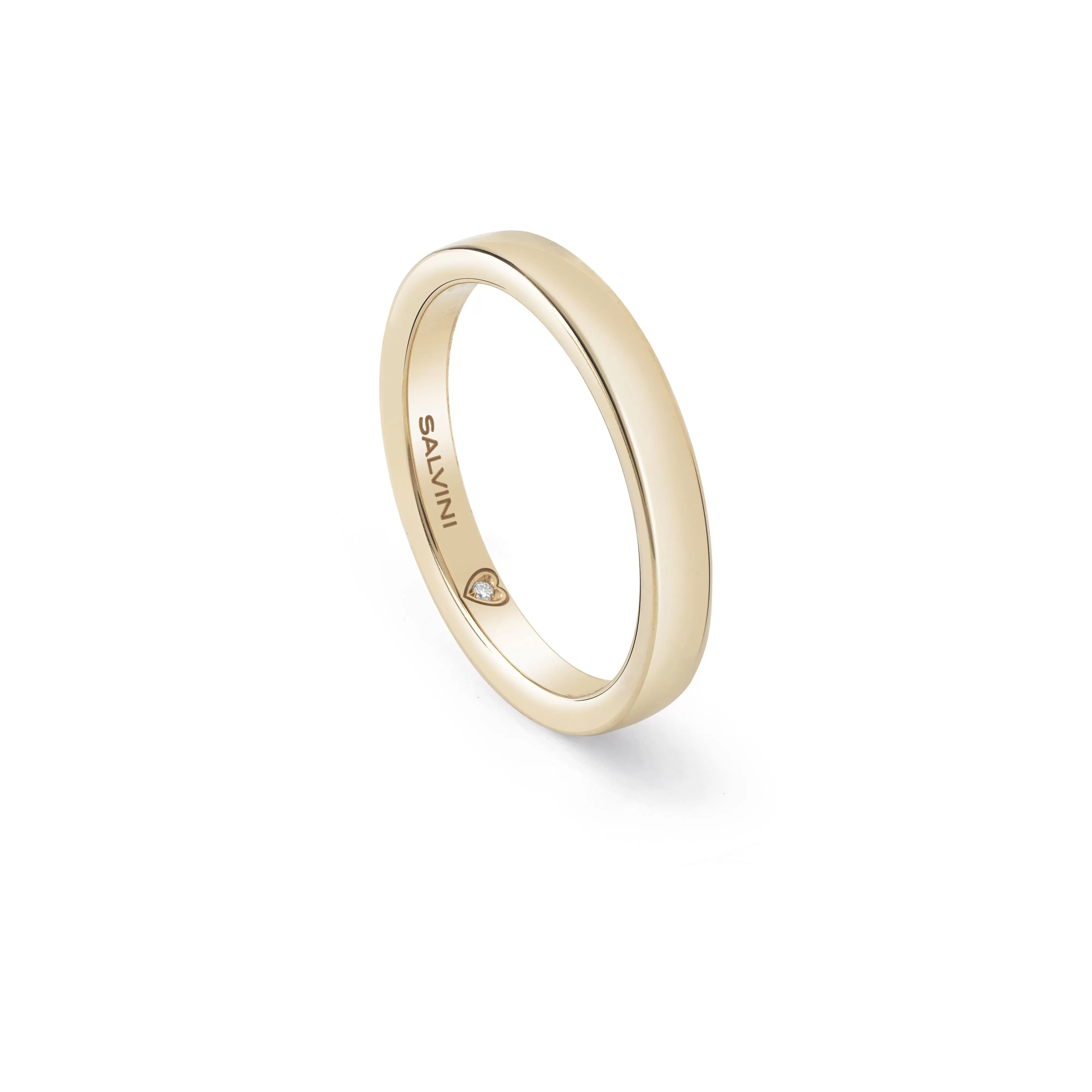 Salvini gioielli Fede nuziale in oro giallo con diamante, 3.00 mm.^ Anelli | Battito
