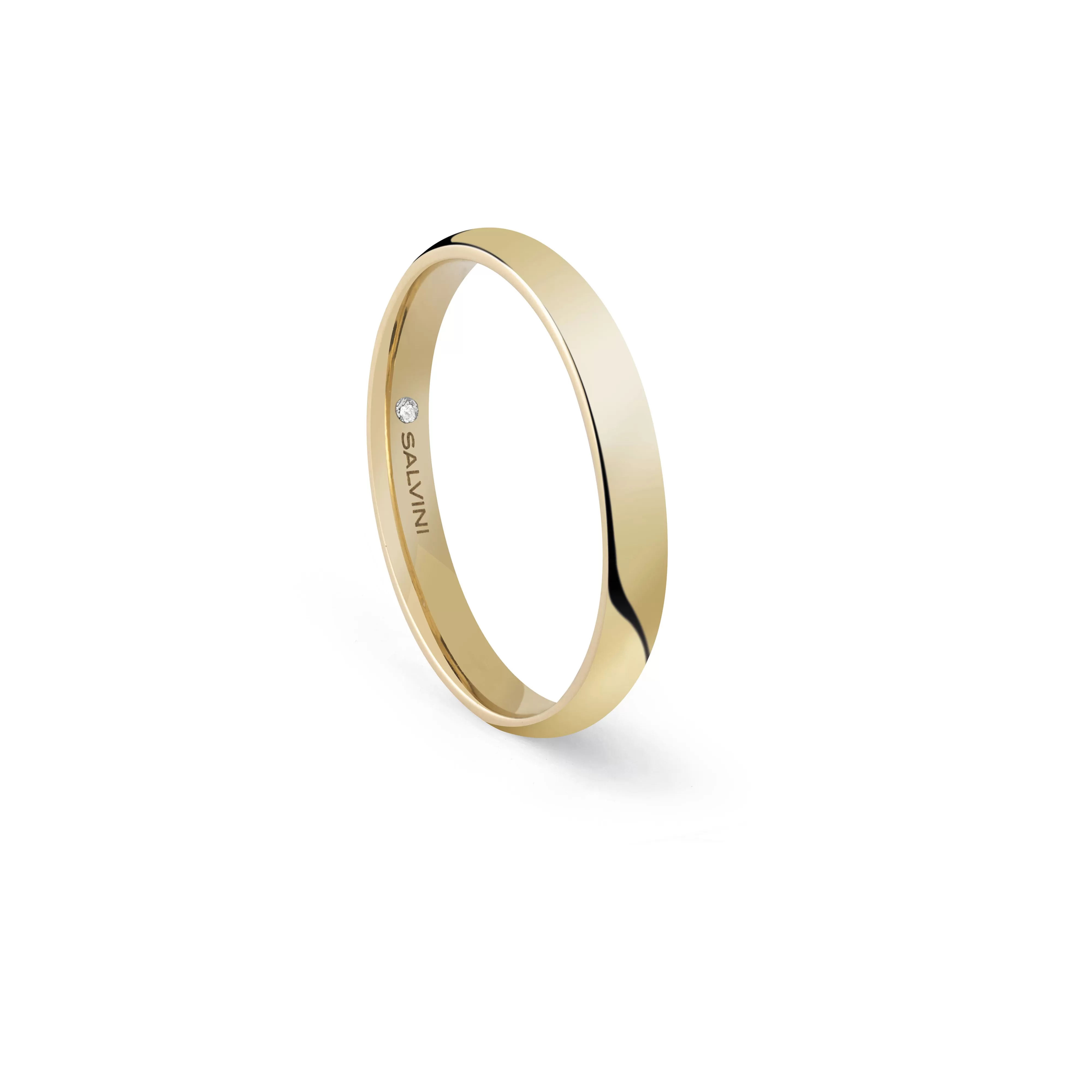 Salvini gioielli Fede nuziale in oro giallo con diamante, 3.70 mm.^Uomo Matrimonio | Uomo