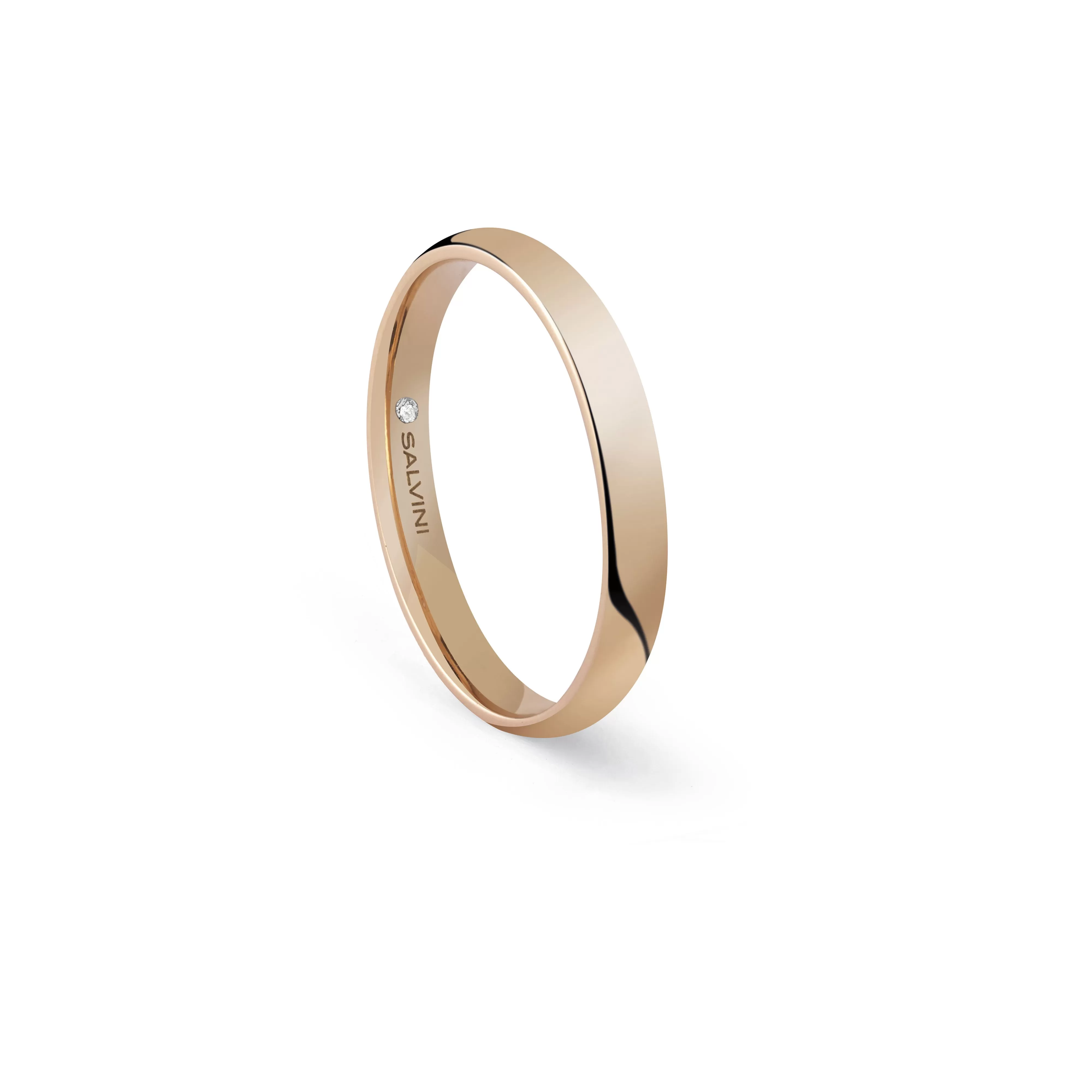 Salvini gioielli Fede nuziale in oro rosa con diamante, 3.70 mm.^Uomo Matrimonio | Uomo