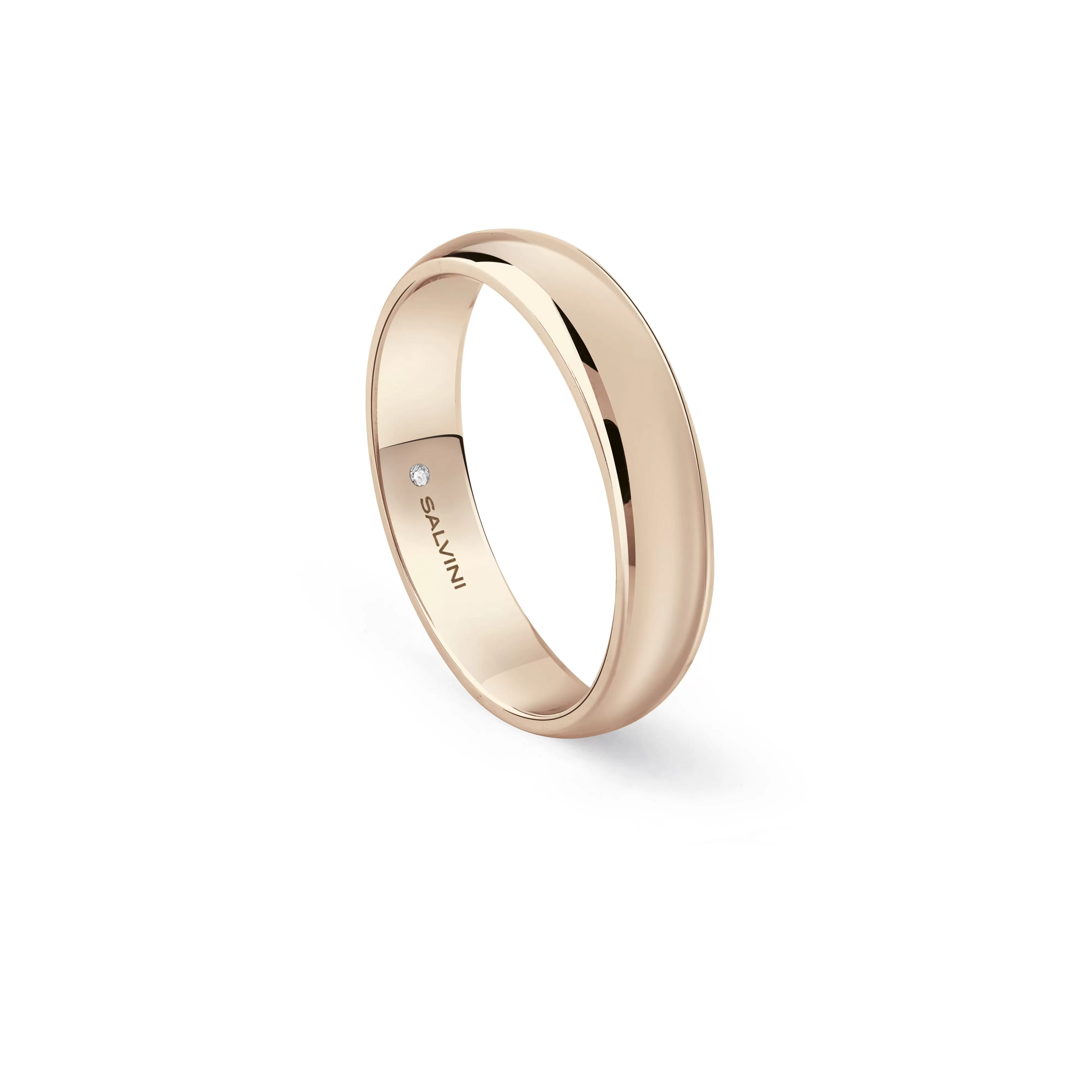 Salvini gioielli Fede nuziale in oro rosa con diamante, 4.20 mm.^Uomo Matrimonio | Uomo