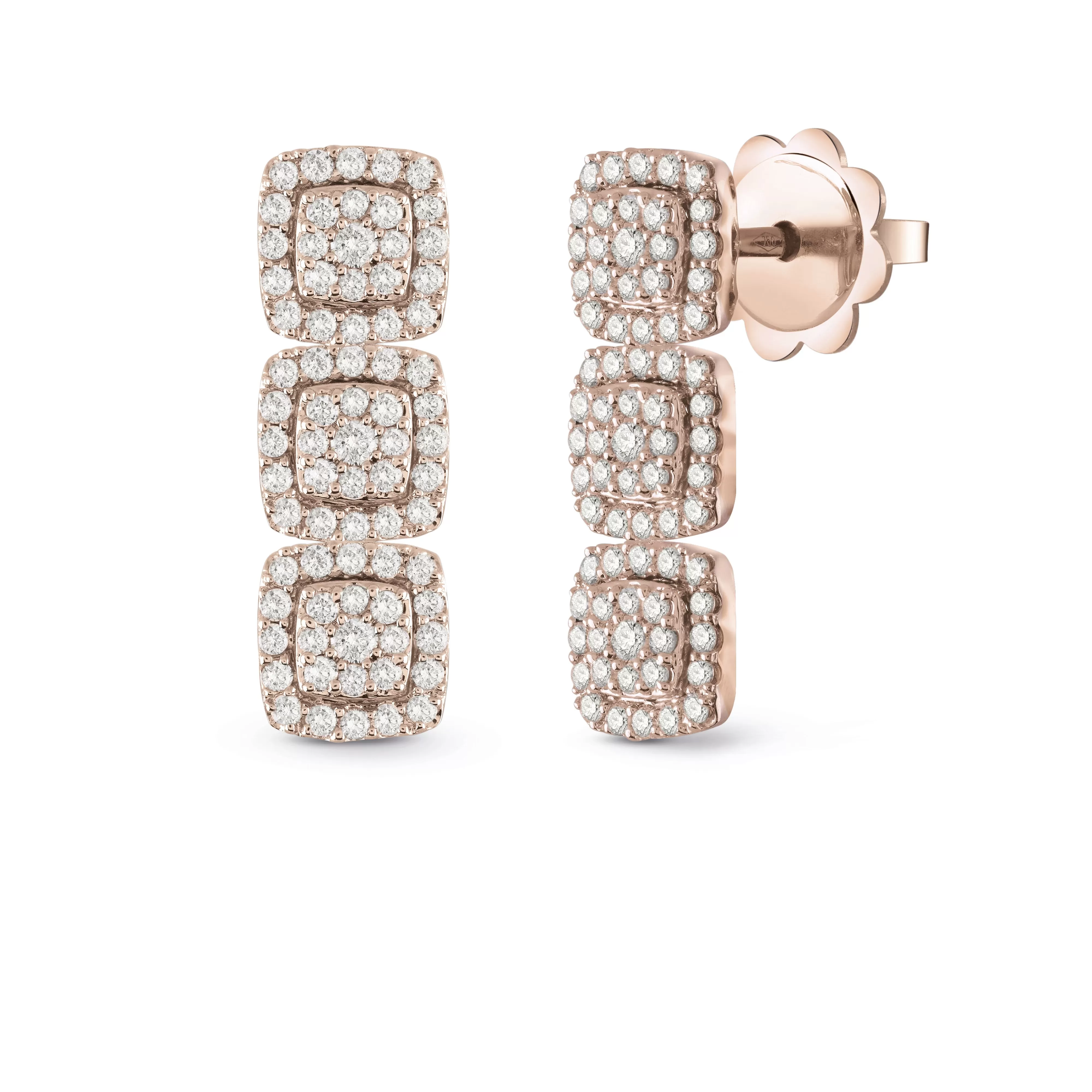 Salvini gioielli Orecchini in oro rosa con diamanti, 5.60 mm.^ Orecchini | Bagliori
