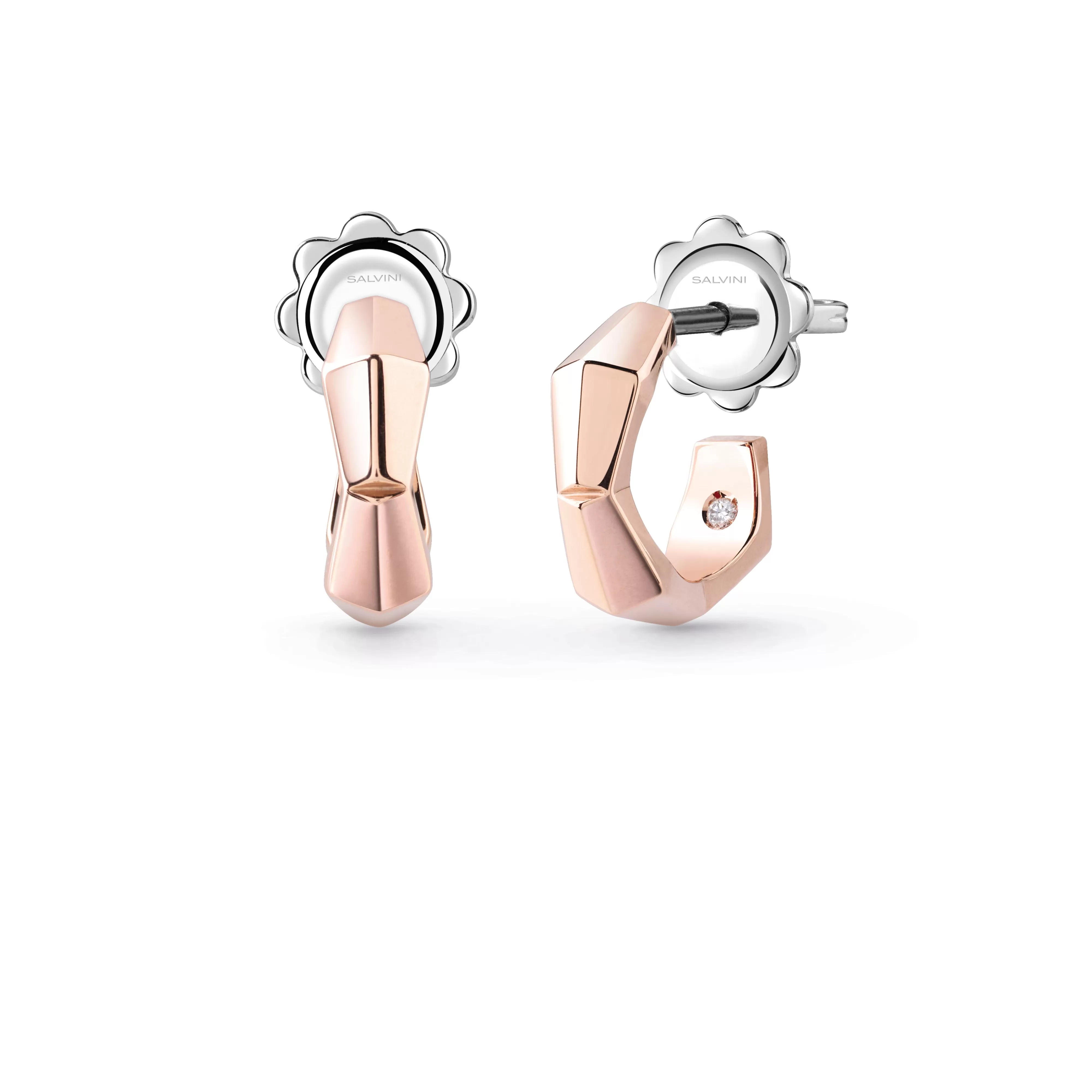 Salvini gioielli Orecchini in oro rosa con hybrid ceramic rossa^Uomo Orecchini | Eva